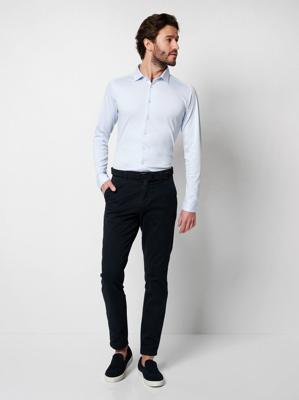 DESOTO Desoto Long Sleeve Shirt Solid Blue L 3