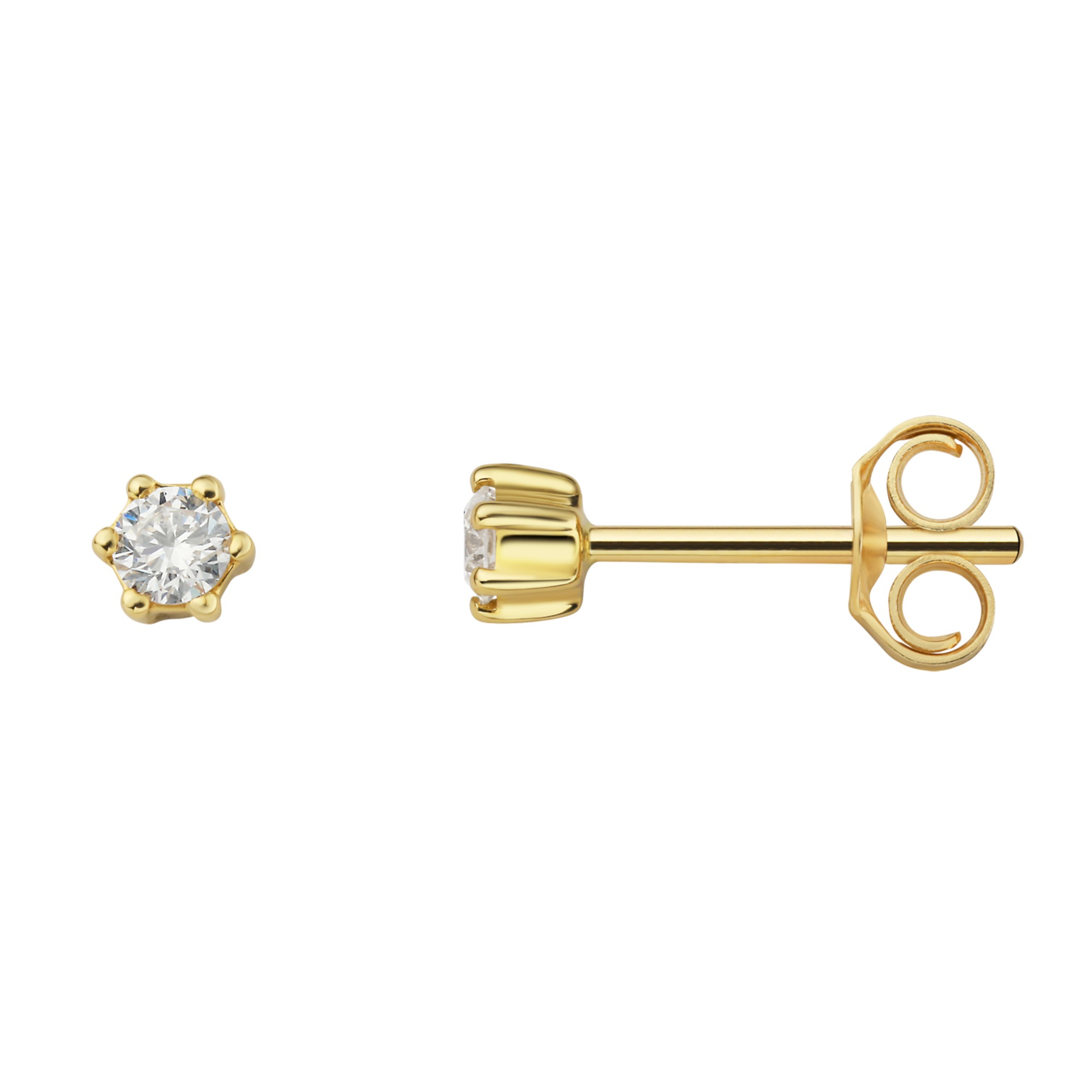 ONE ELEMENT 0.1 ct Diamond Stud Earrings Yellow Gold 2