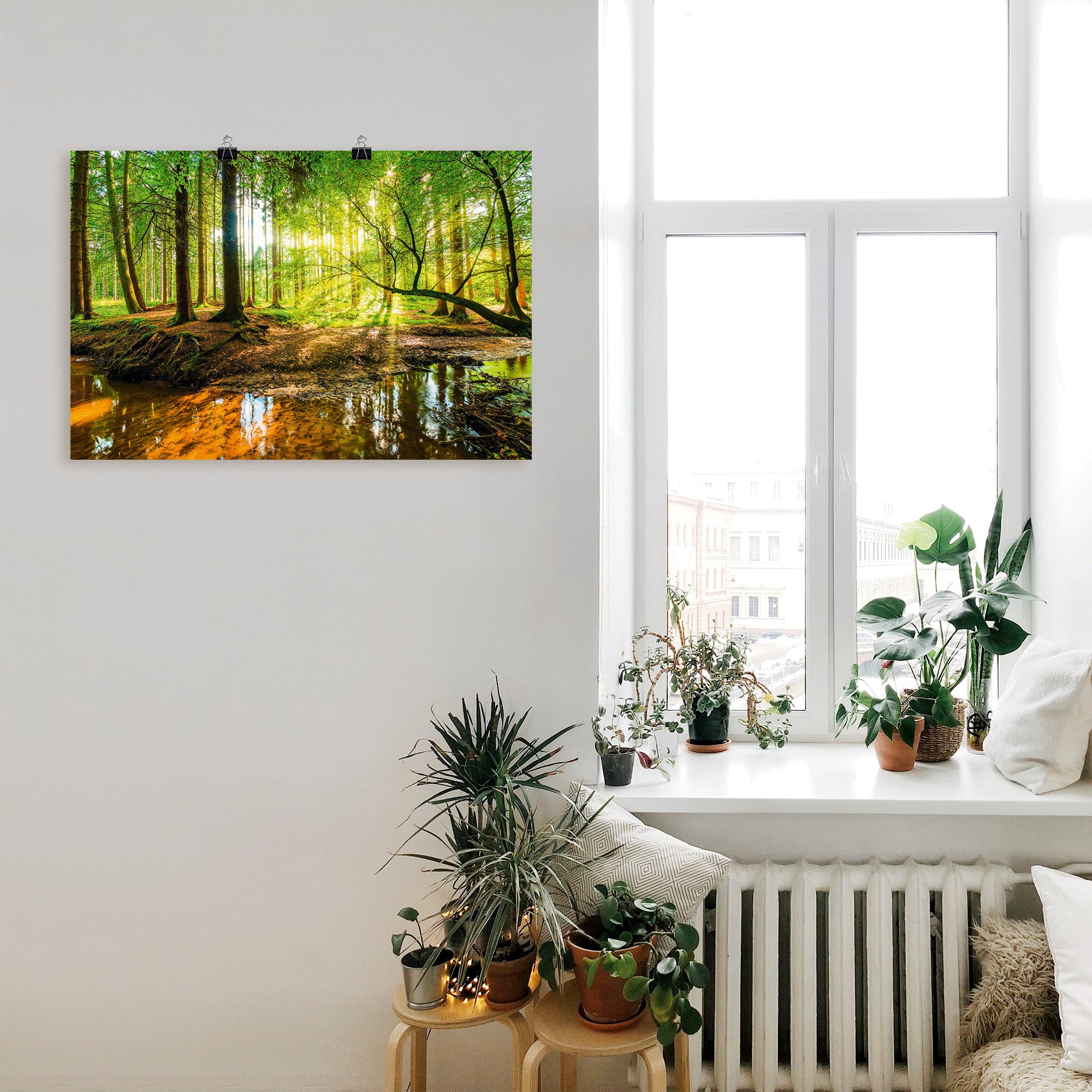 Artland Wandbild »Wald mit Bach« Wald 1 Stk. tlg. als Alubild, Outdoorbild, Leinwandbild, Poster, Wandaufkleber