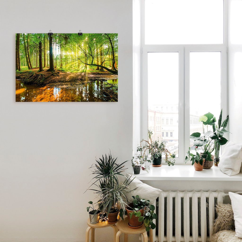 Artland Wandbild »Wald mit Bach«, Wald, (1 St.)