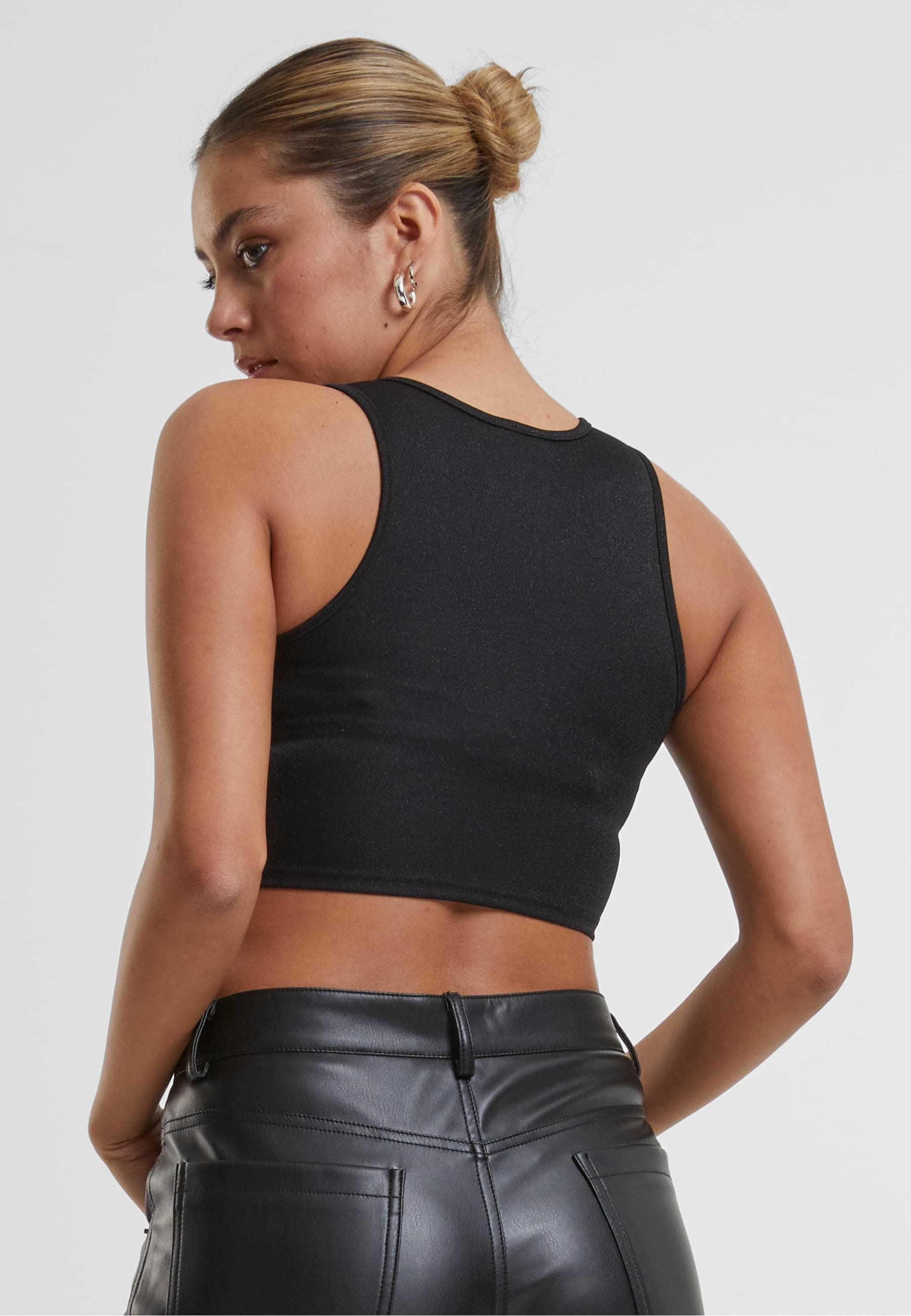 URBAN CLASSICS Muskelshirt »Urban Classics Ladies Glitter Cropped Top«, (1 tlg.)