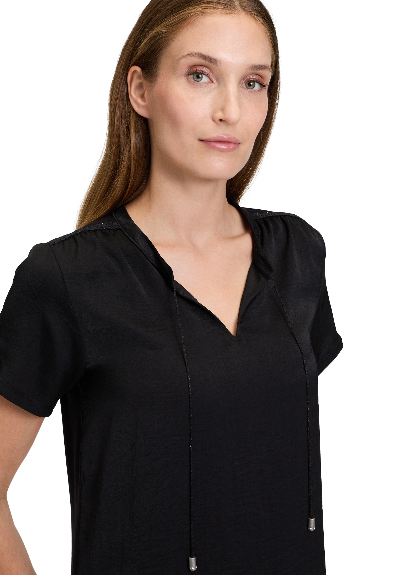 Cartoon Kurzarmshirt »Cartoon Damen Blusenshirt kurzarm«, (1 tlg.), Materialmix