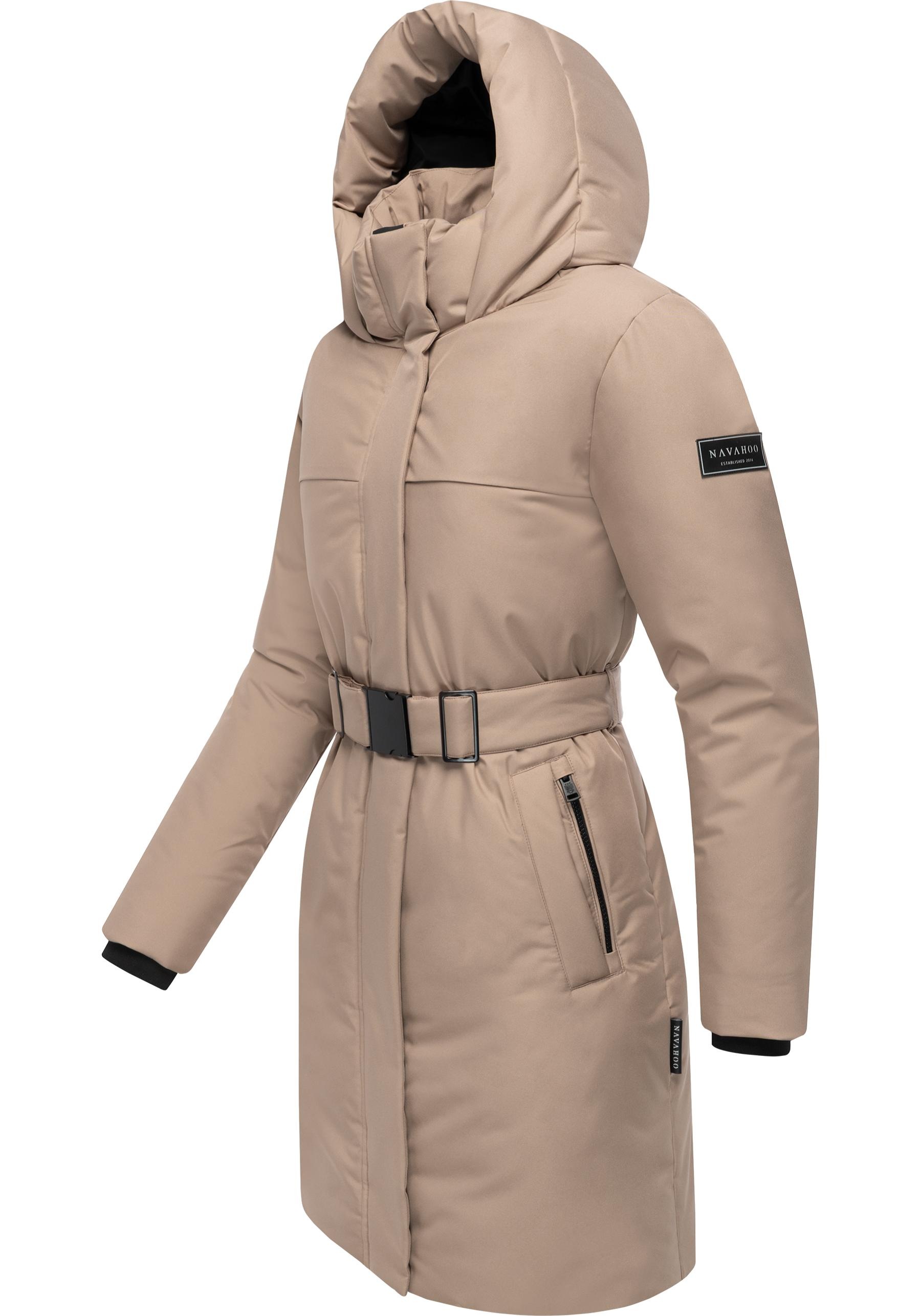 Navahoo Wintermantel "Gipfelspass XIV" Warmer Winterparka mit Taillengürtel günstig online kaufen