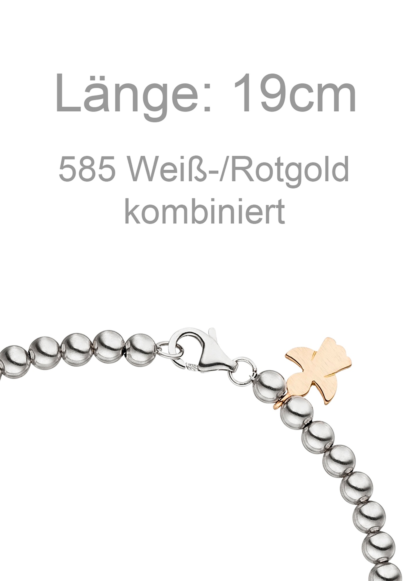 JOBO Armband »Kugelarmband Engel Schutzengel« 585 Weißgold 19 cm
