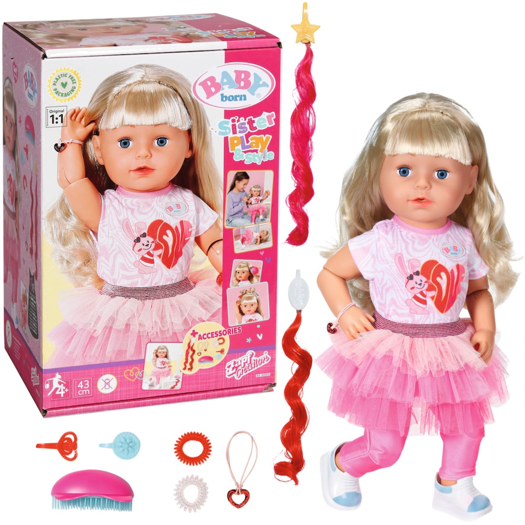 Baby Born Stehpuppe »Style&Play, Sister blond, 43 cm«