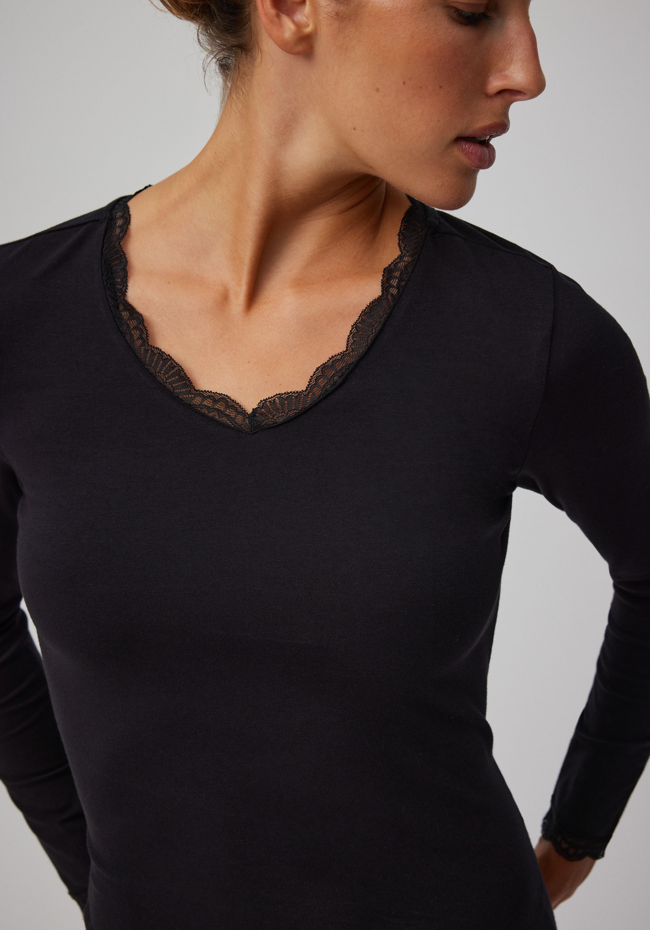 Thumbnail - YSABEL MORA Langarmshirt "BASIC COLLECTION COTTON WITH LACE" 2er Pack, das perfekte Basic-Longsleeve für jeden Tag