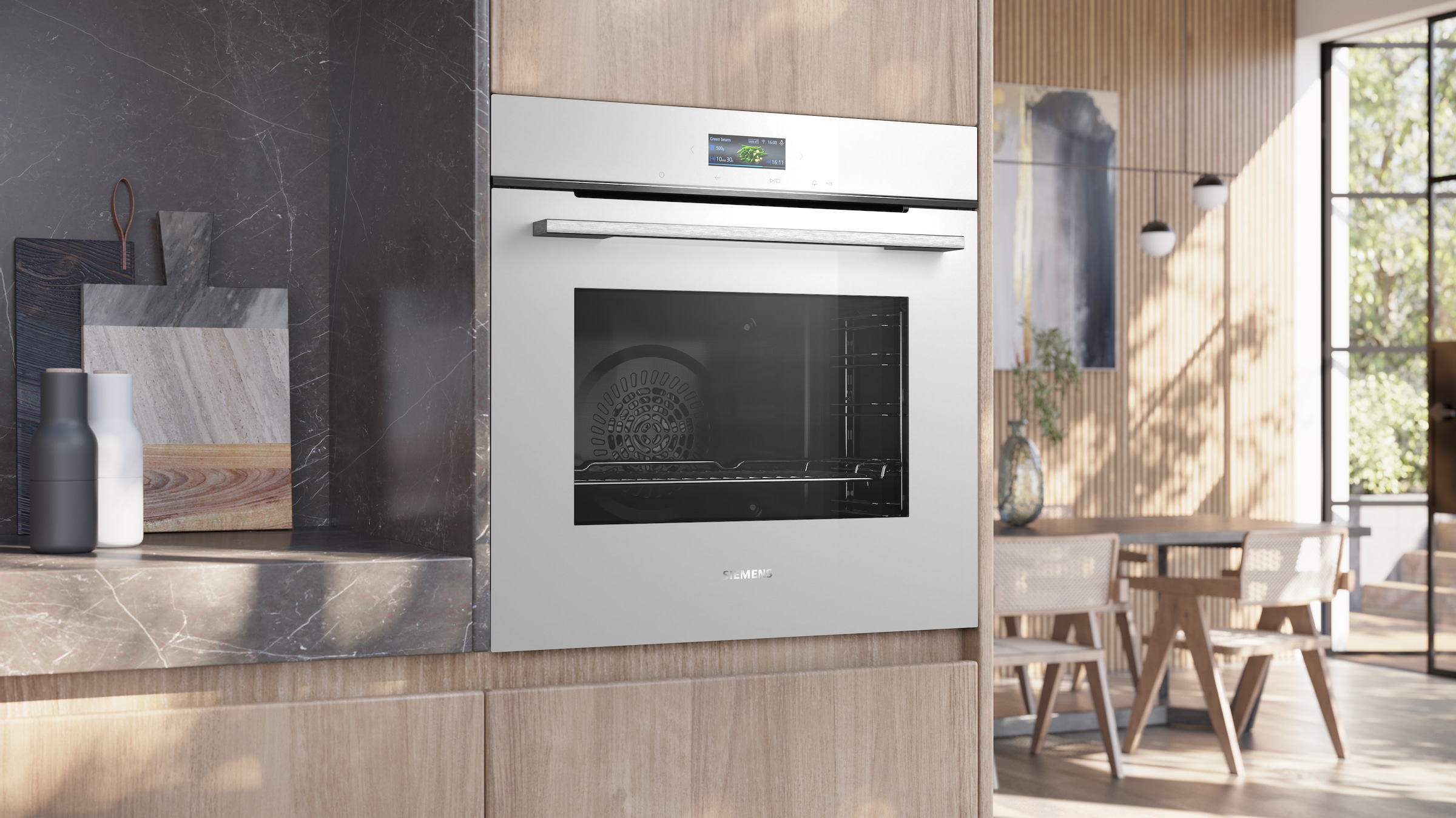 SIEMENS Pyrolyse Backofen iQ700 »HB774G1W1«, mit Teleskopauszug nachrüstbar, Pyrolyse-Selbstreinigung