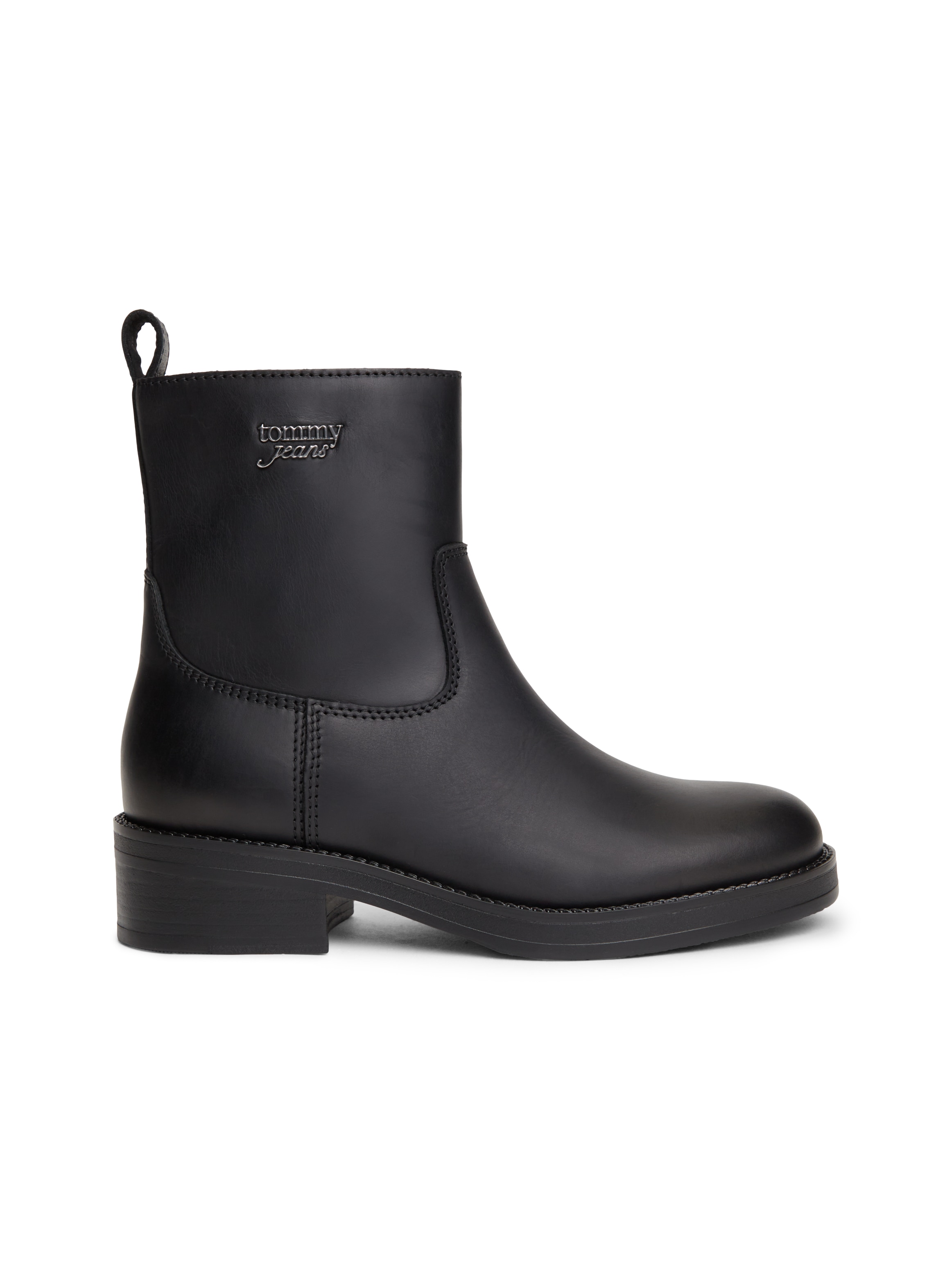 Tommy Jeans Stiefelette »TJW SOFT SOLE CHELSEA BOOTS LTH«  Blockabsatz, Herbstboots mit Logoschriftzug und Anziehlasche