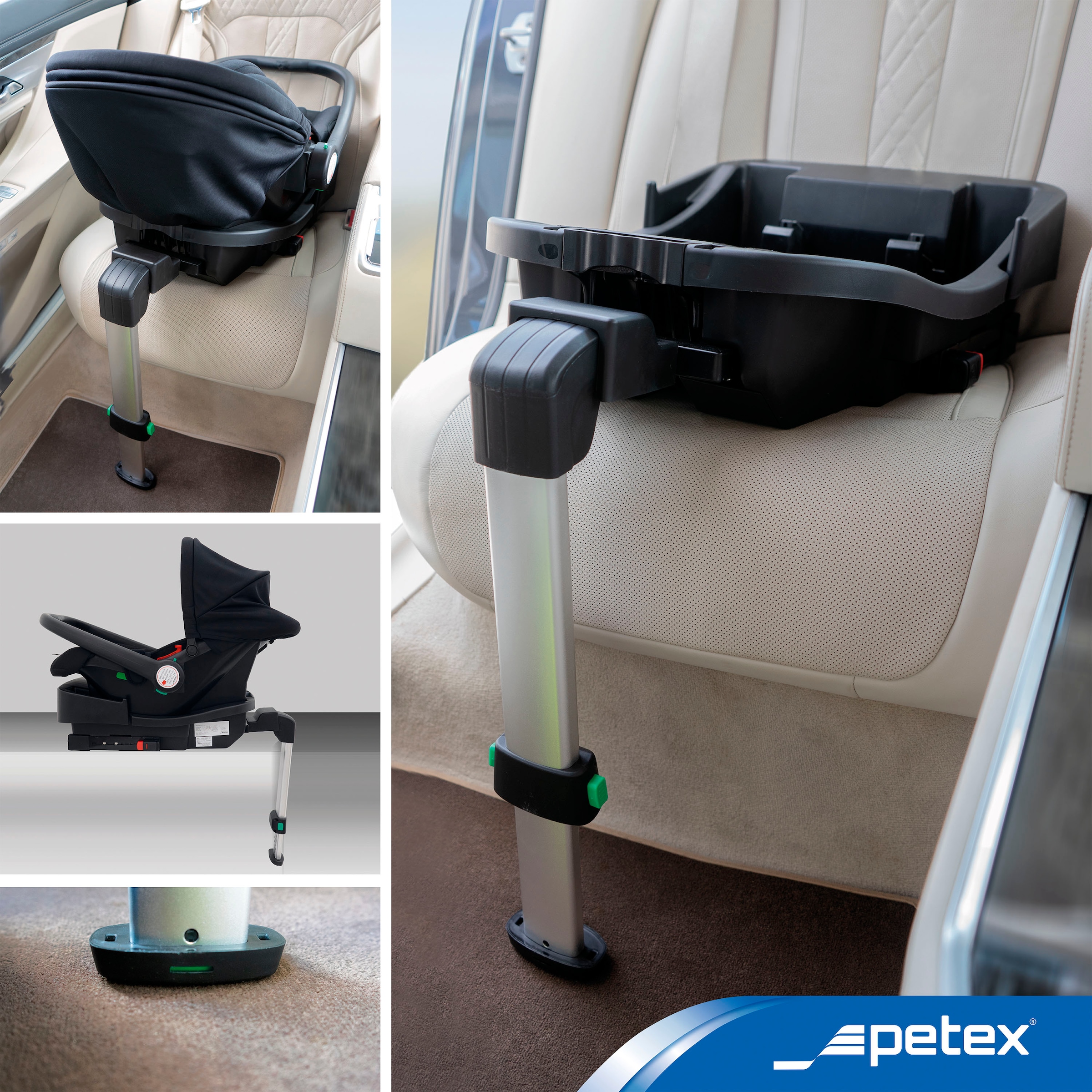 Petex Isofix Basis »mit Stützfuß, geeignet für Babyschale Bambini, schwarz«