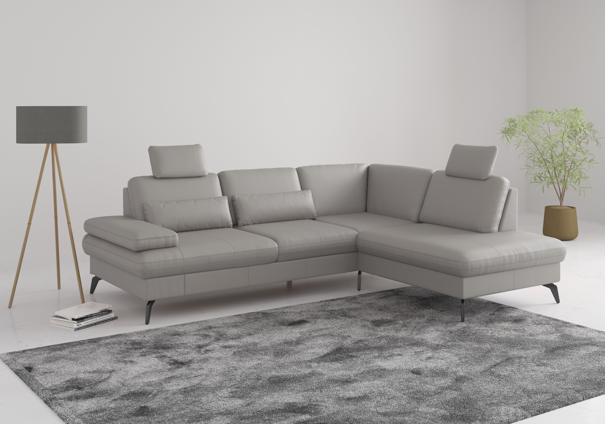 sit&more Ecksofa "Morris L-Form, inkl. Sitztiefenverstellung" wahlweise mit Armteilverstellung, Schlaffunktion & Bettkasten