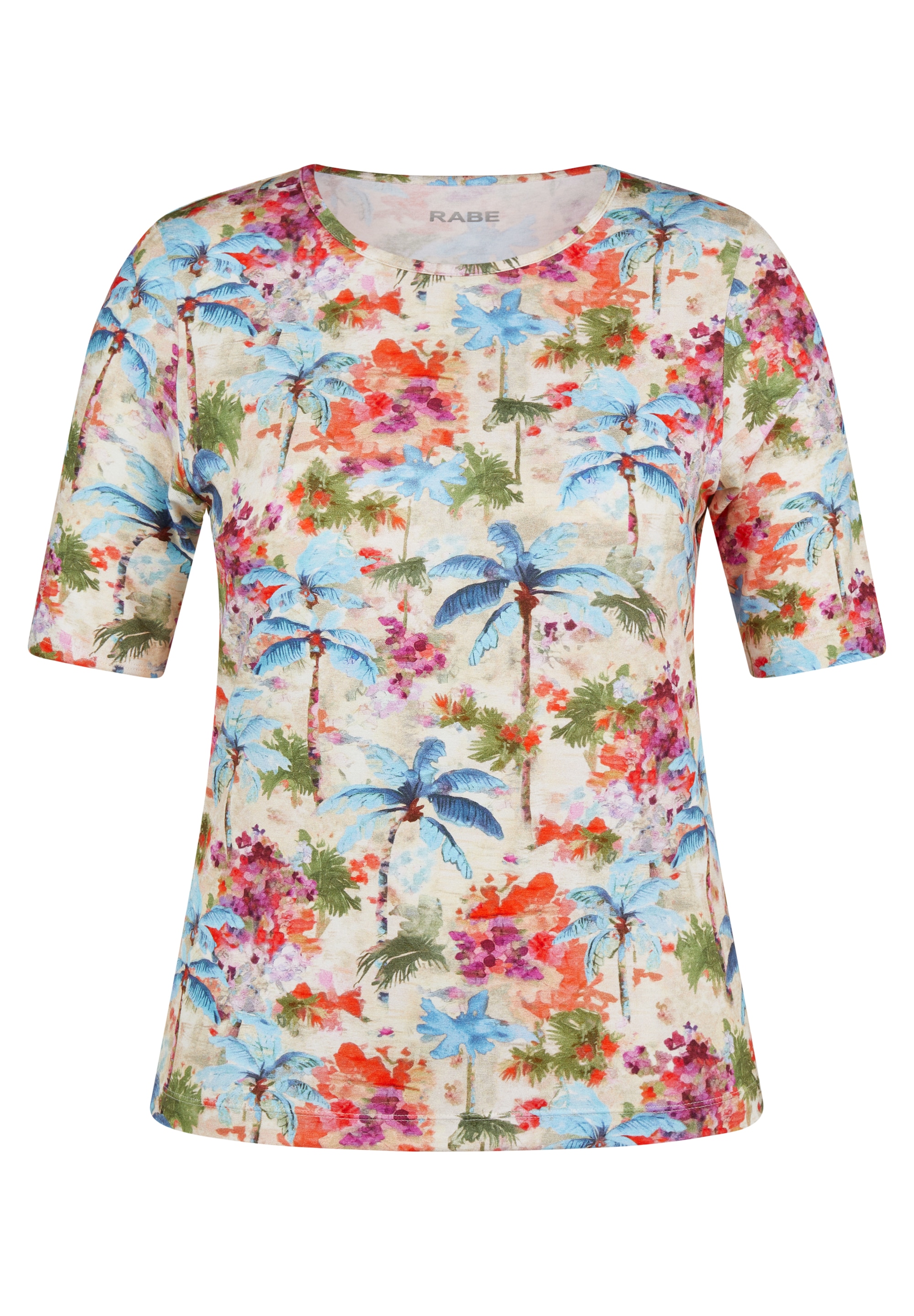 Rabe Rundhalsshirt, mit floralem Muster