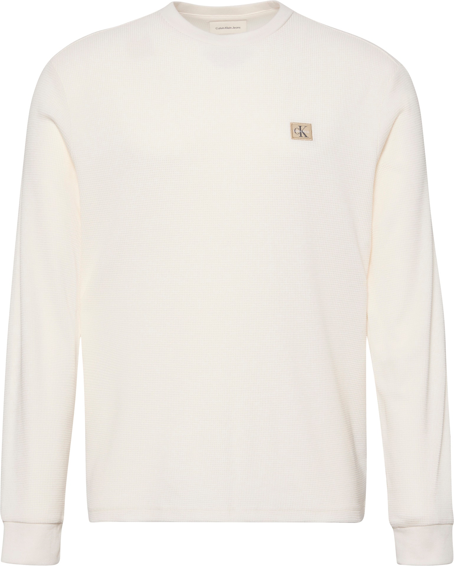 Calvin Klein Jeans Langarmshirt »LS WAFFLE BADGE CREWNK TEE«, Mit Rundhalsausschnitt