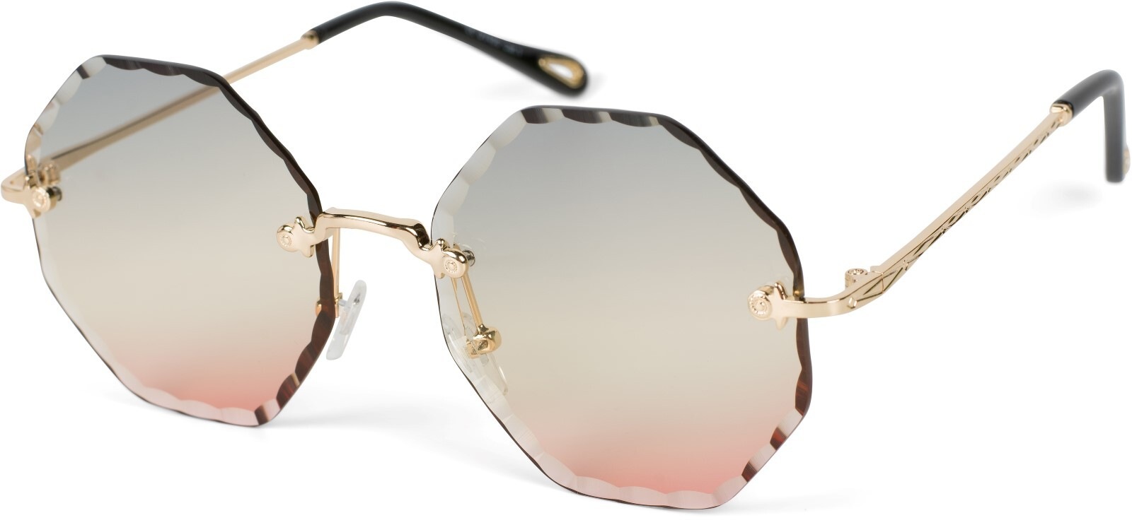 styleBREAKER Sonnenbrille "Rahmenlose Runde Sonnenbrille mit Diamant Schliff" 1 Stk.