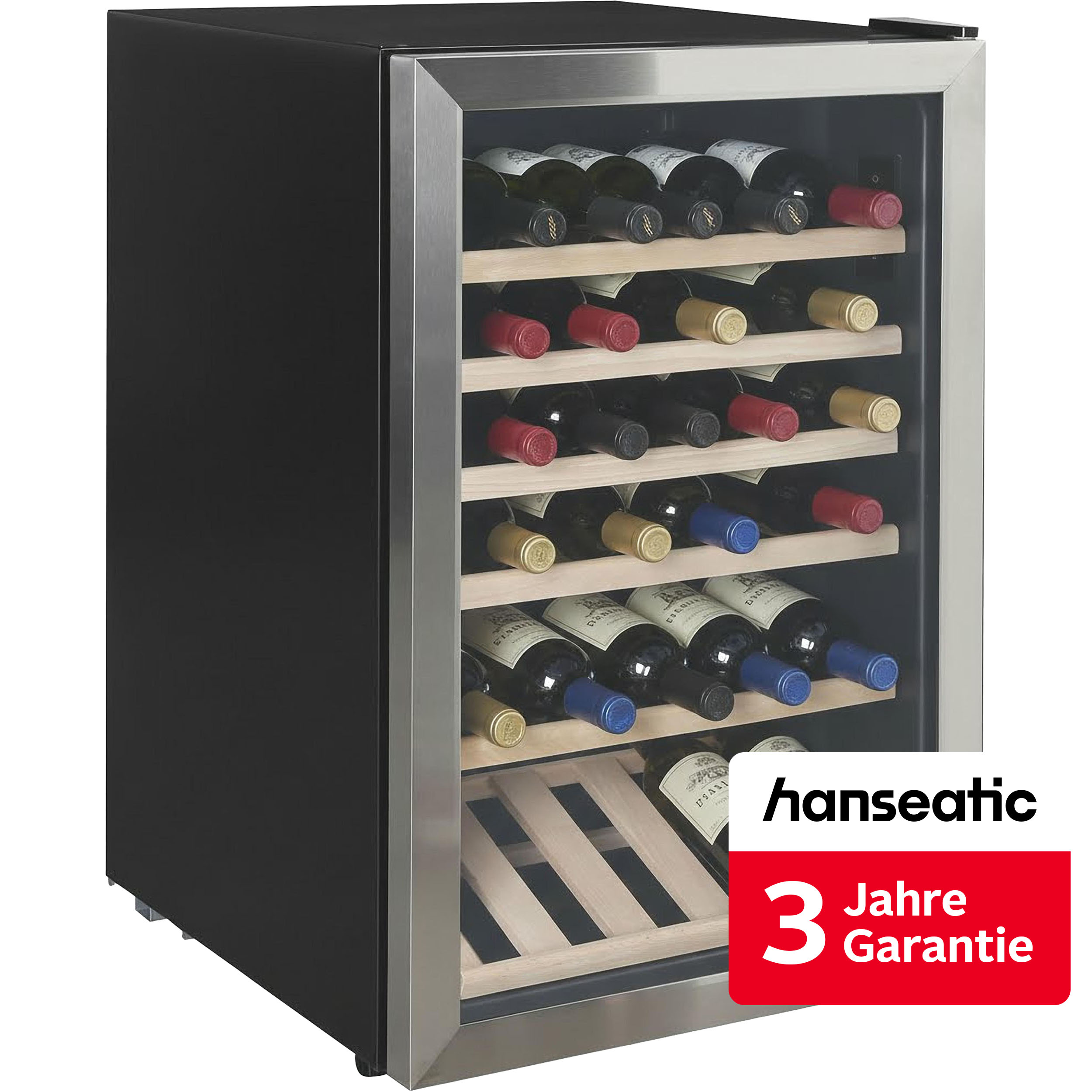 Hanseatic Weinkühlschrank "HWC45FCBH" für 45 Stk. Standardflaschen á 075l inkl. 3 Jahre Herstellergarantie