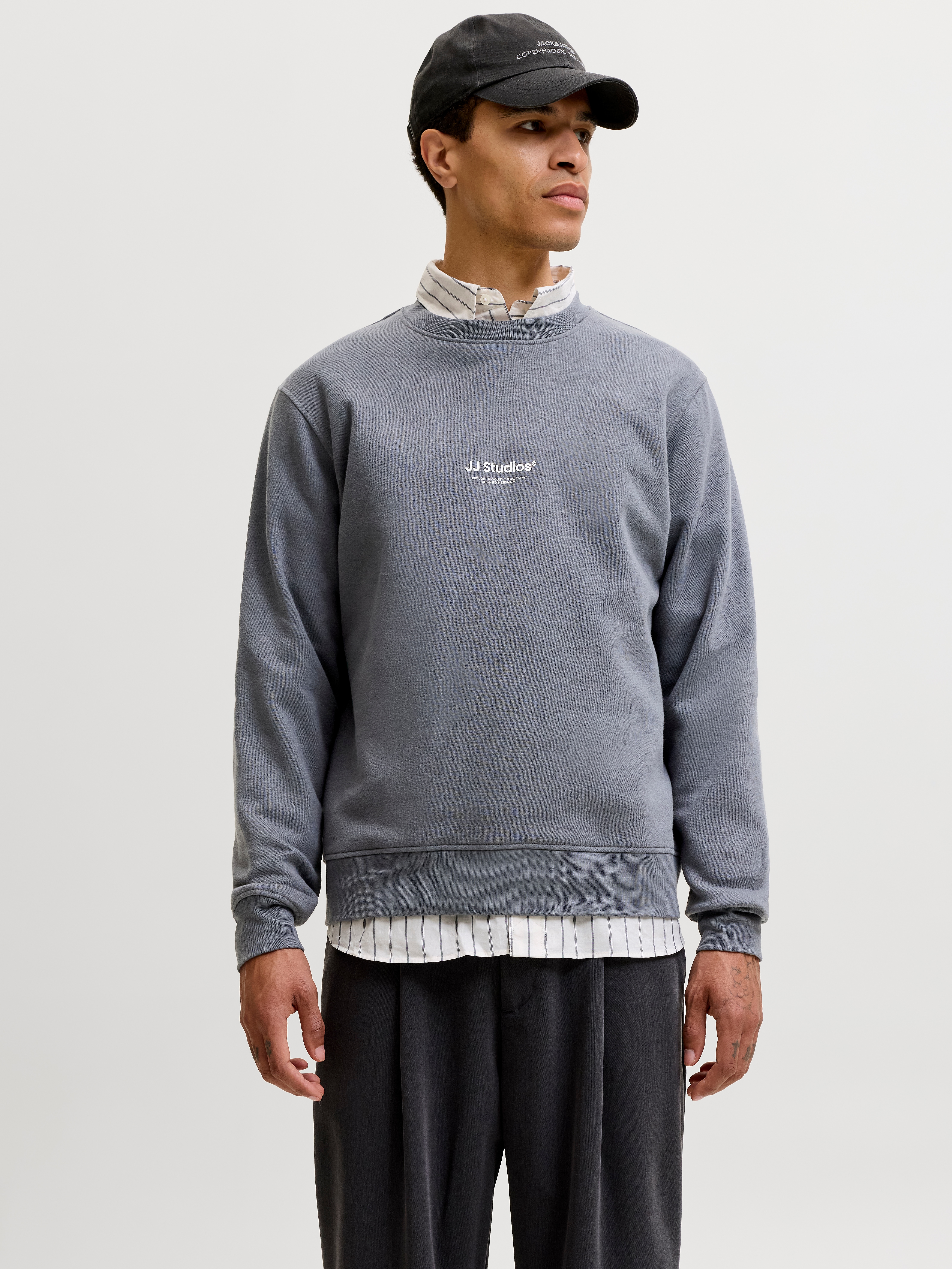 Jack & Jones Sweatshirt "JJESOHO SWEAT CREW NECK NOOS", Baumwollmischung, relaxed fit