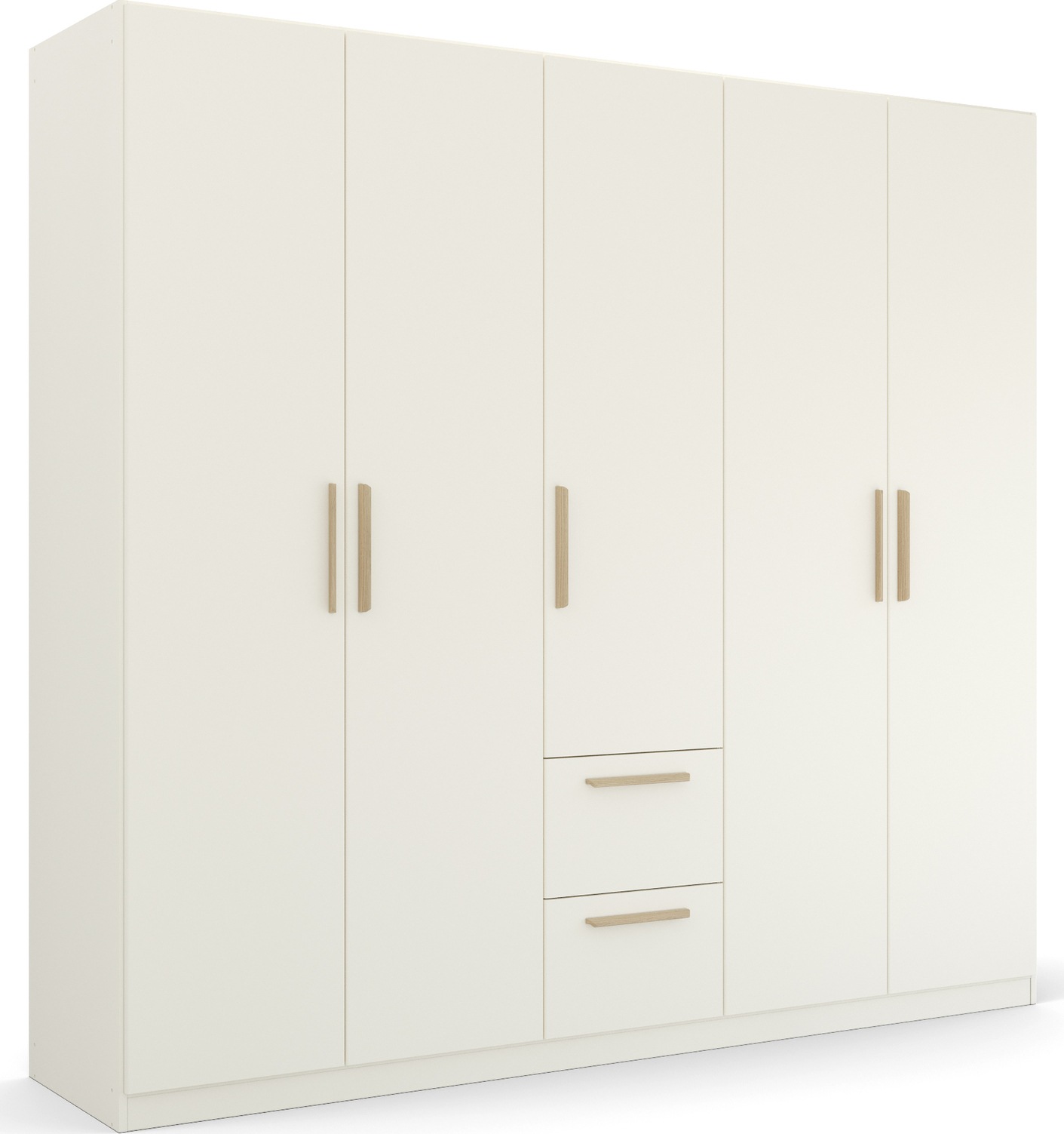 rauch Kleiderschrank "Drehtürenschrank Schrank Garderobe Ankleide SKANDI BY QUADRA SPIN" Breiten: 181/226/271 cm, Höhe 210 cm, im Landhaus-Stil mit Massivholzgriffen aus Wildeiche, mit Schubladen