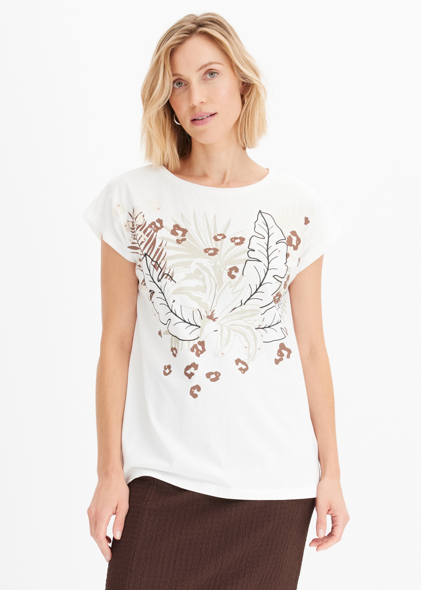 bonprix T-Shirt aus reiner Baumwolle, Loose Fit, mit Kurzarm-Design