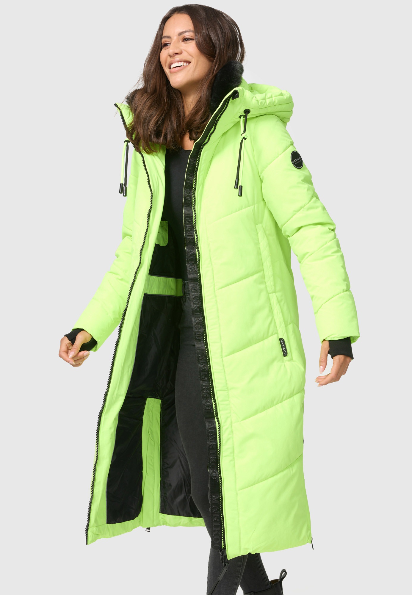 Thumbnail - Marikoo Winterjacke "Nadaree XVI", Stepp Mantel mit großer Kapuze