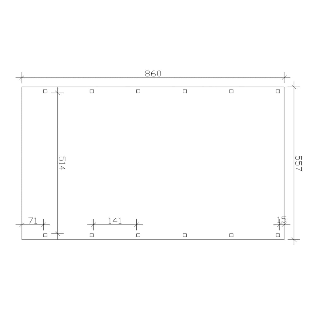 Skanholz Doppelcarport »Friesland«, Holz, 514 cm, grün