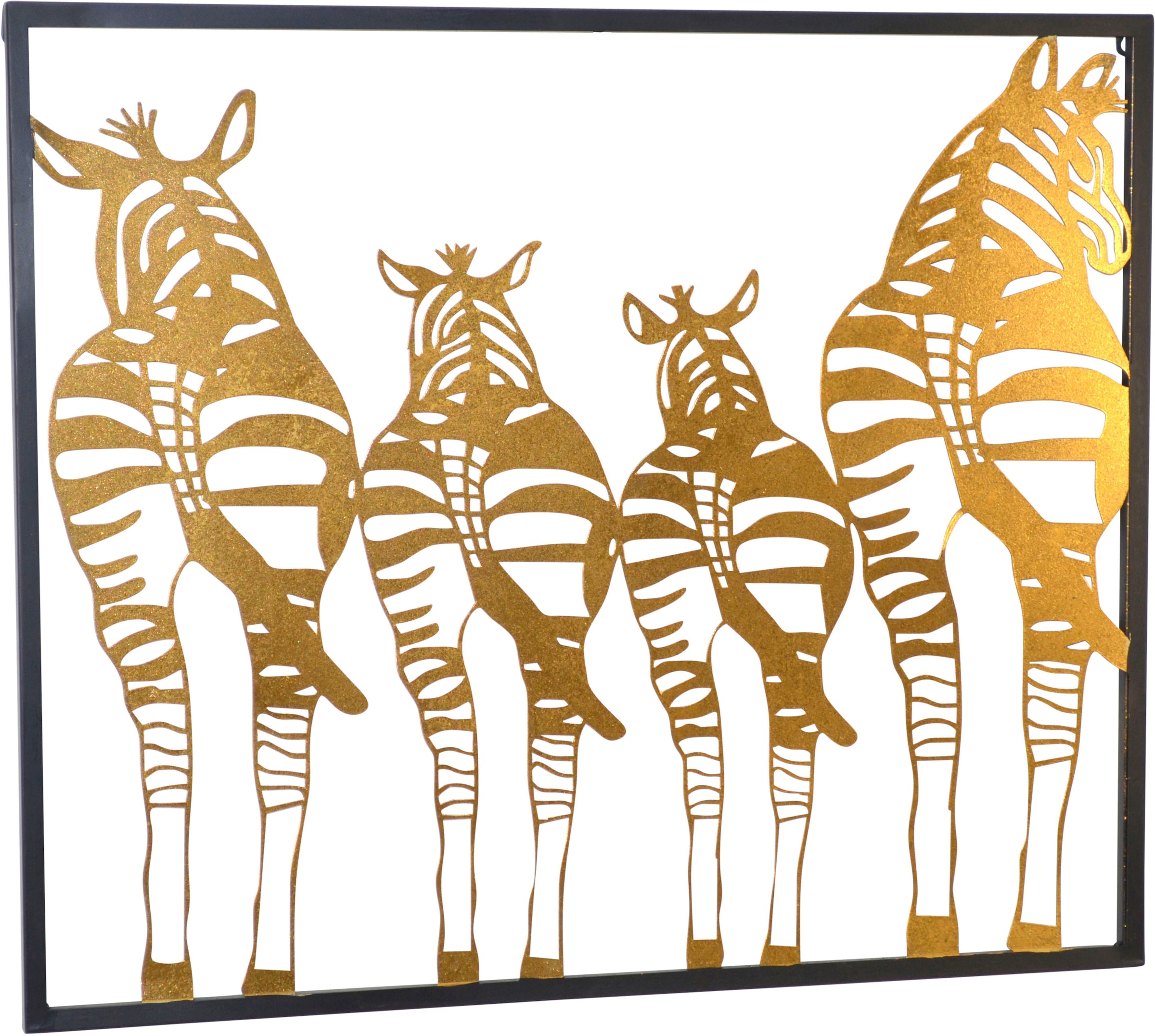 HOFMANN LIVING AND MORE Wanddekoobjekt "Wanddekoration" Zebra-Familie in go günstig online kaufen