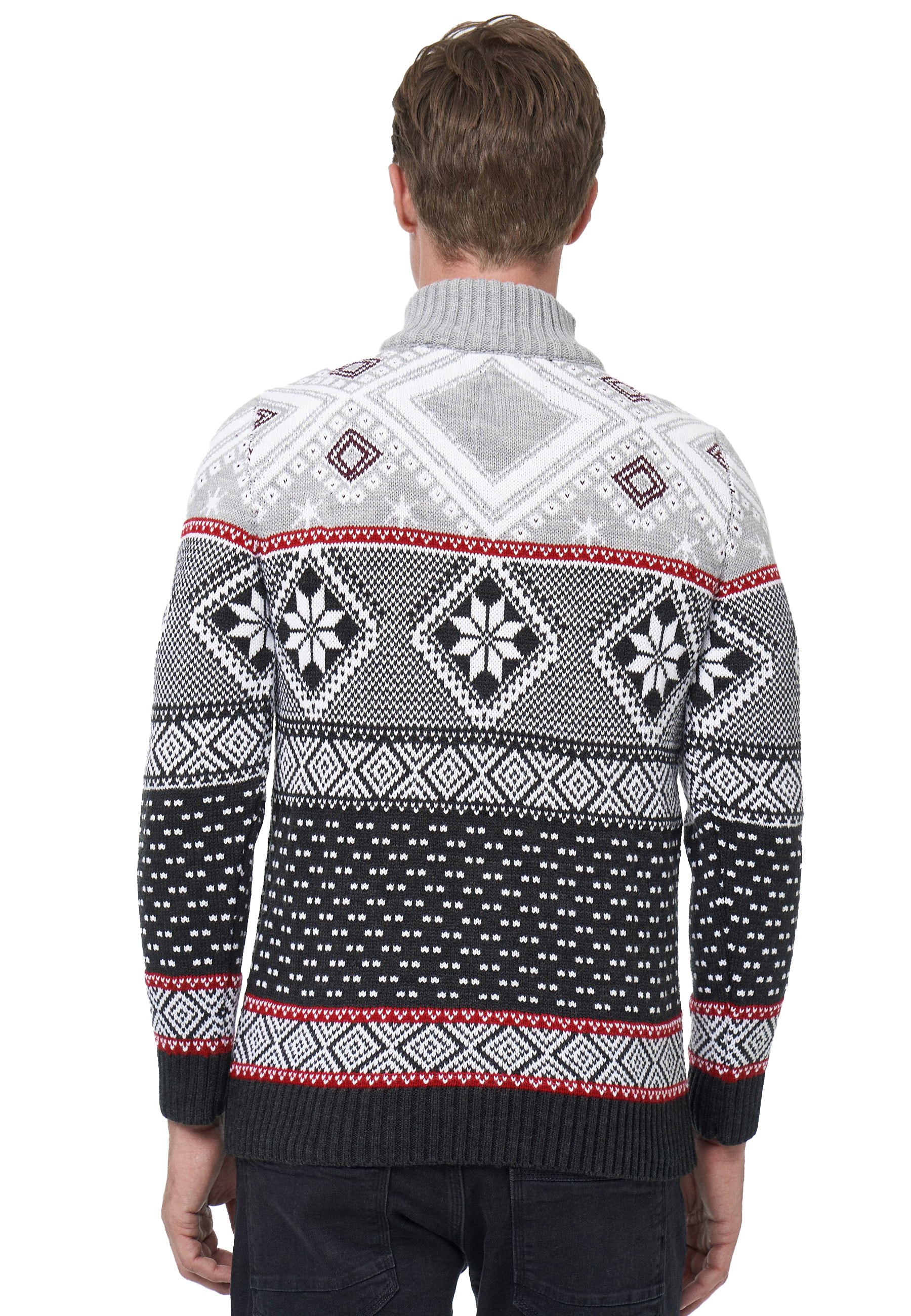 Rusty Neal Strickpullover, mit winterlichem Muster