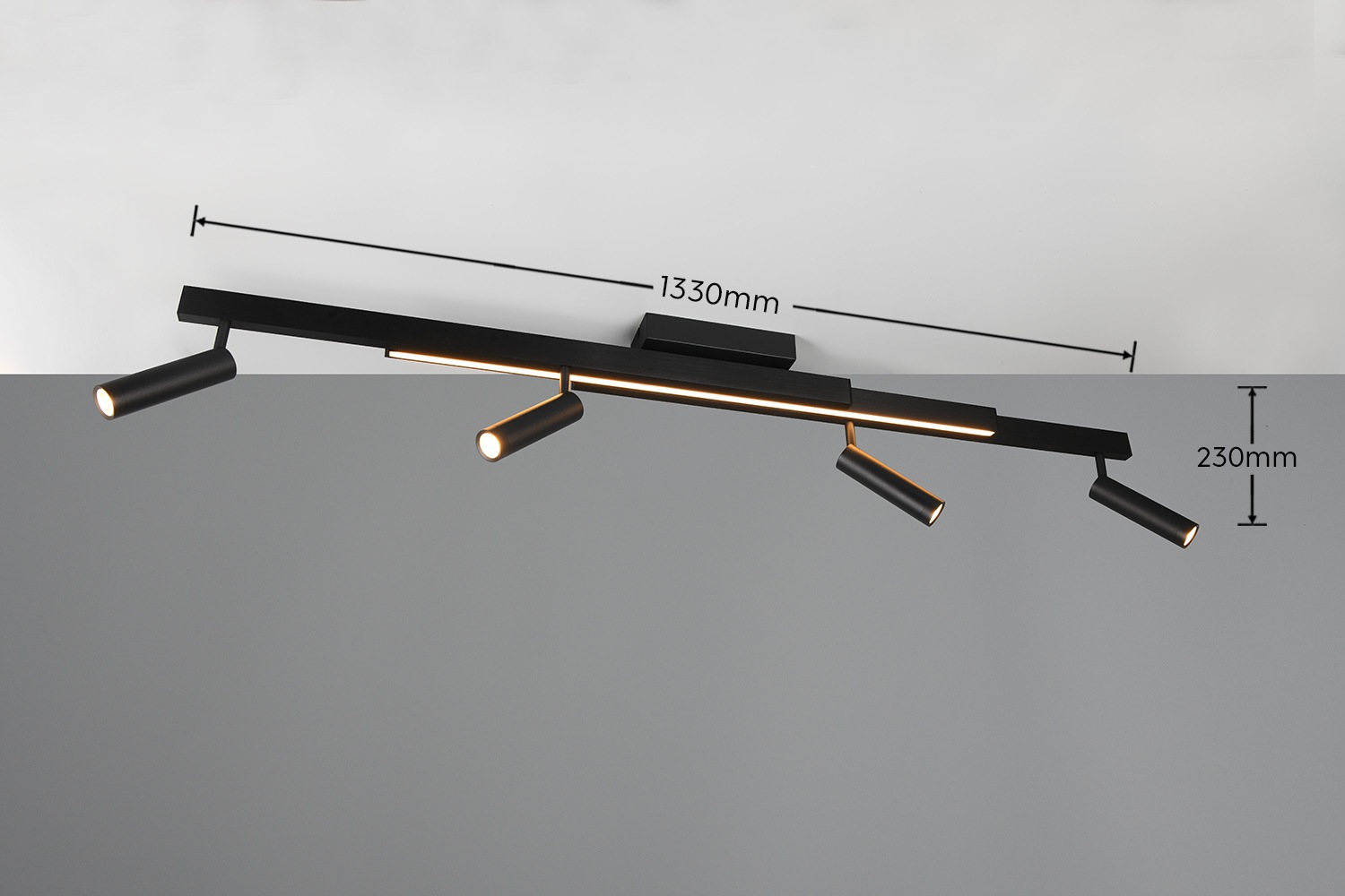 TRIO Leuchten LED Deckenleuchte »ZENO ausziehbare LED Deckenlampe mit 4 verstellbaren Spots dimmbar CCT«, 4 flammig, Leuchtmittel LED-Board | LED fest integriert, getrennt schaltbare Spots, Lichtfarbe einstellbar inkl Fernbedienung