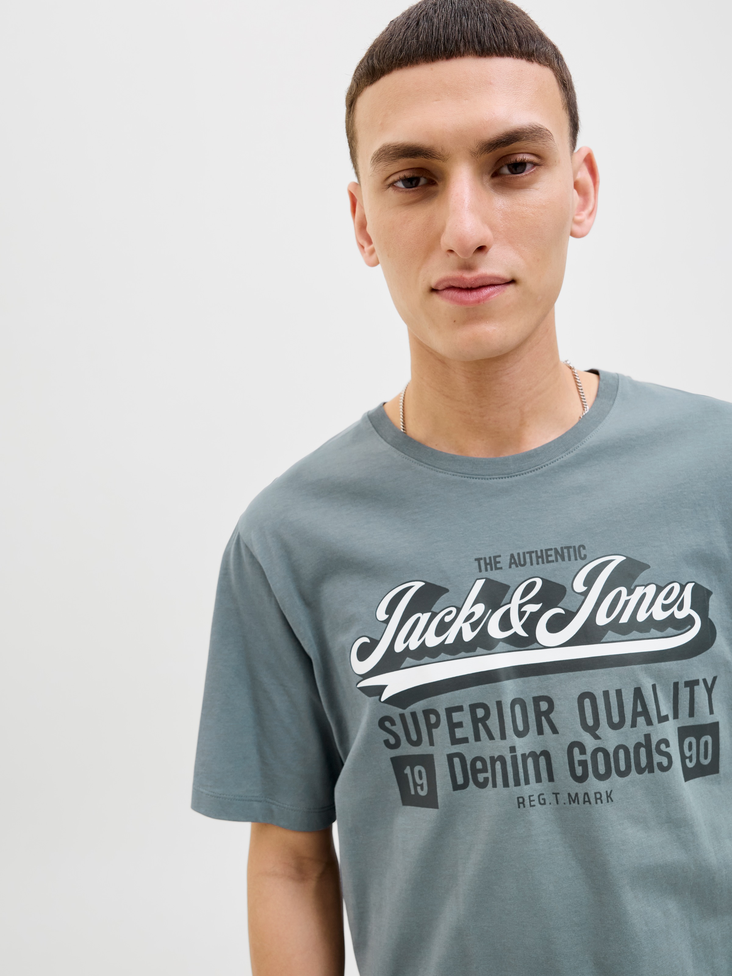 Jack & Jones Herren Rundhals T-Shirt JJELOGO TEE SS O-NECK 2 COL - Regular günstig online kaufen