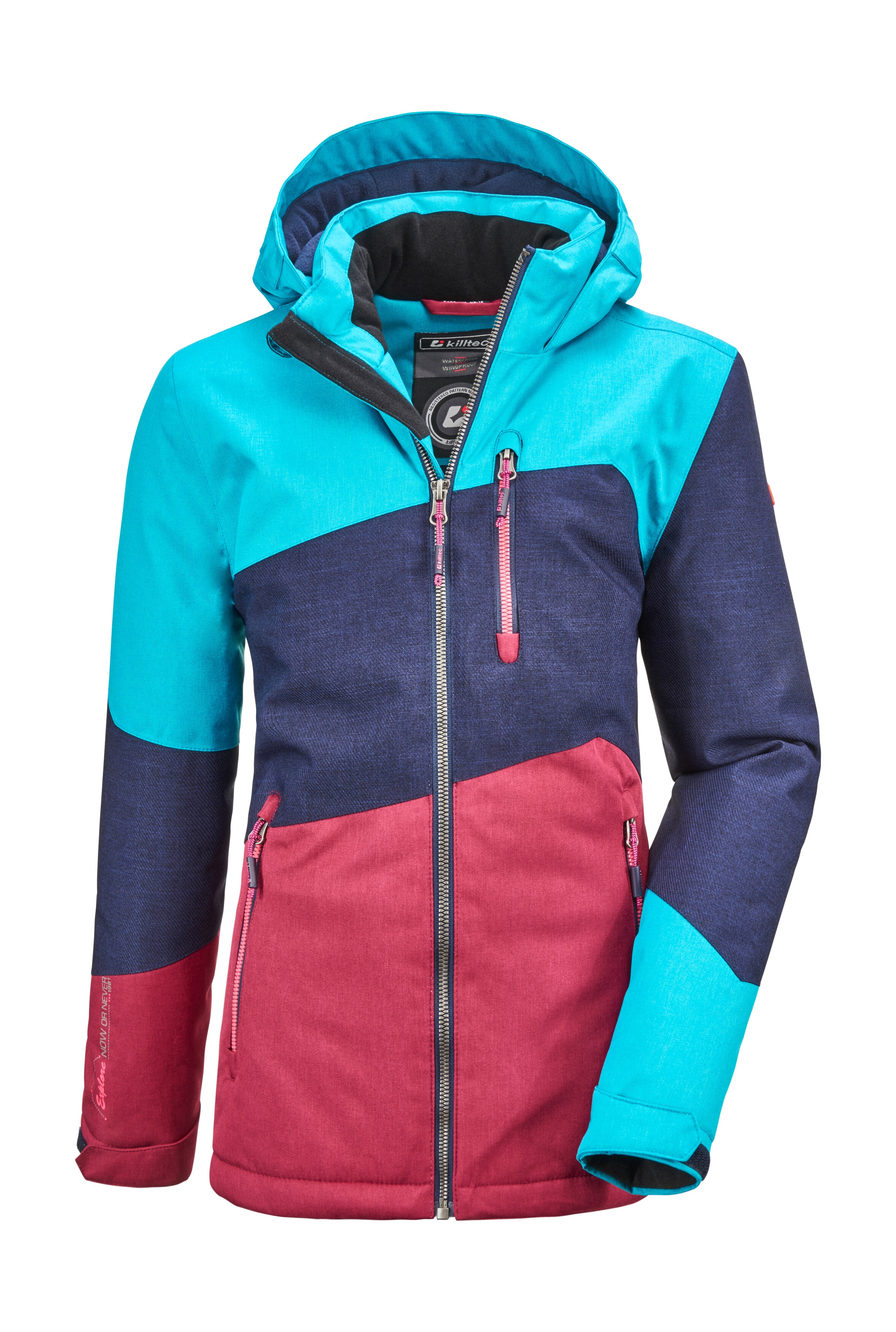 Killtec Outdoorjacke "Lynge GRLS JCKT B" Wasserdichte Winterjacke mit Kapuze, Fleece, verstellbaren Ärmeln