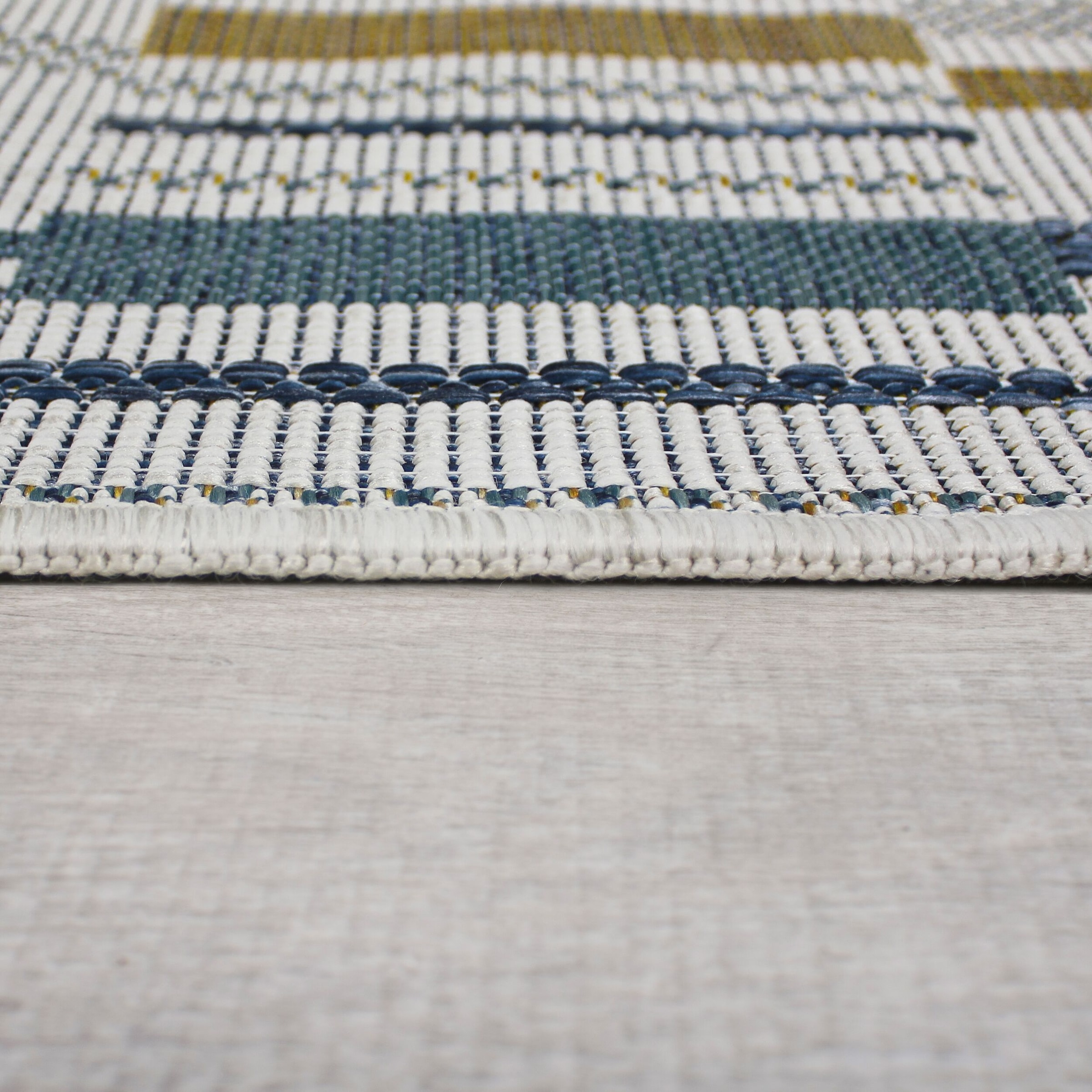 FLAIR RUGS Teppich »Rosco Geo«, rechteckig, 4 mm Höhe, Rosco Geometrischer Teppich für drinnen und draußen