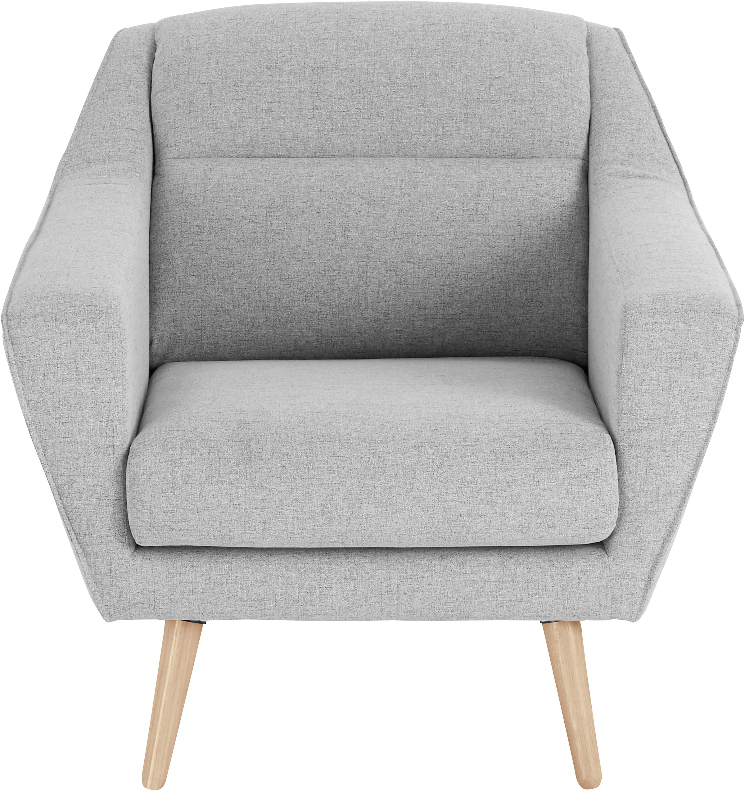 andas Sessel »Bille«, mit Naht im Rückenkissen und Eiche-Beinen, Design by Morten Georgsen