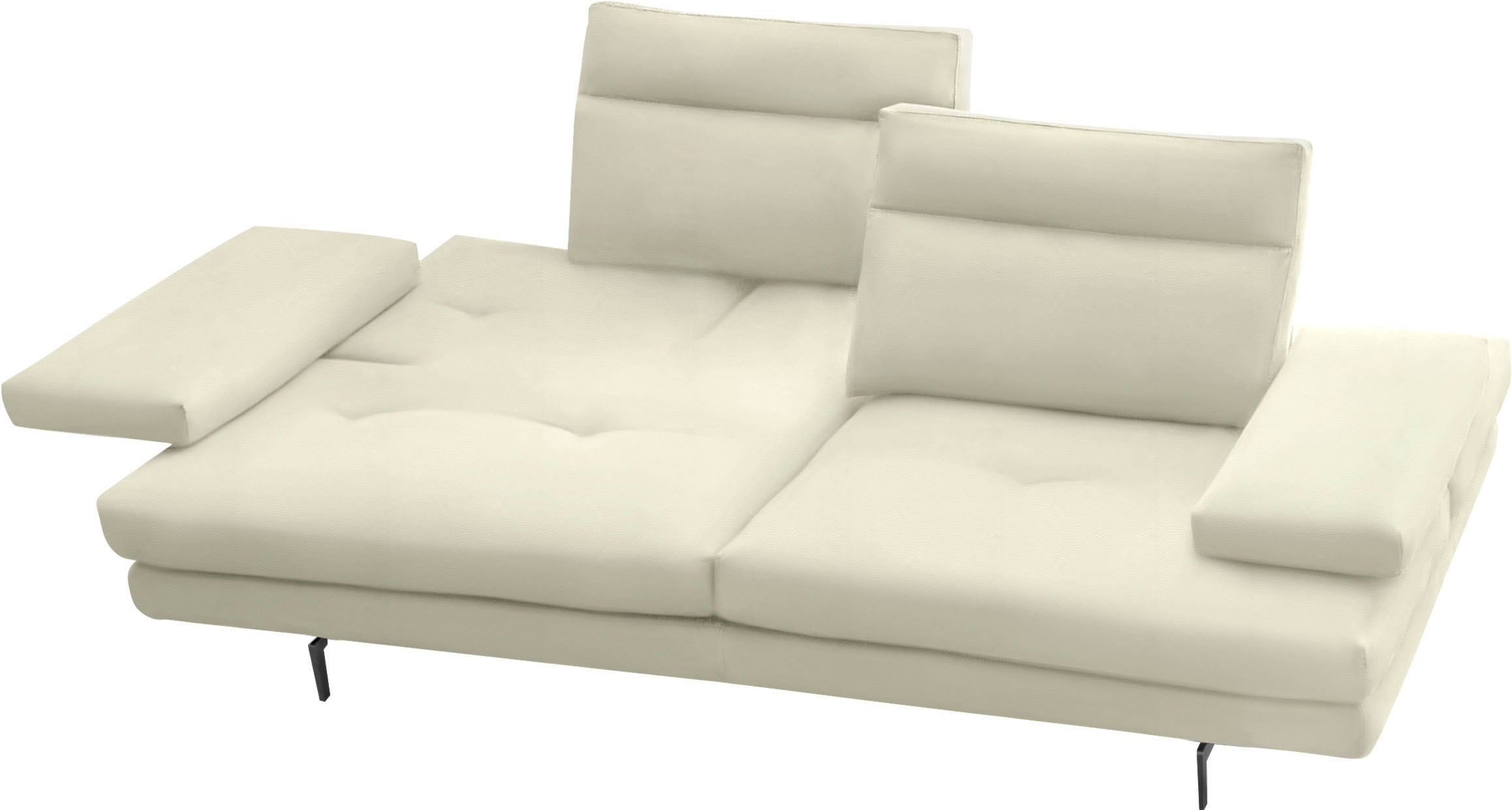 CALIA ITALIA 3-Sitzer »Toby Wing, Designsofa, hochwertige Verarbeitungsdetails, bequem«, inkl. Sitztiefenverstellung und Armteilfunktion, Füße in Schwarz matt