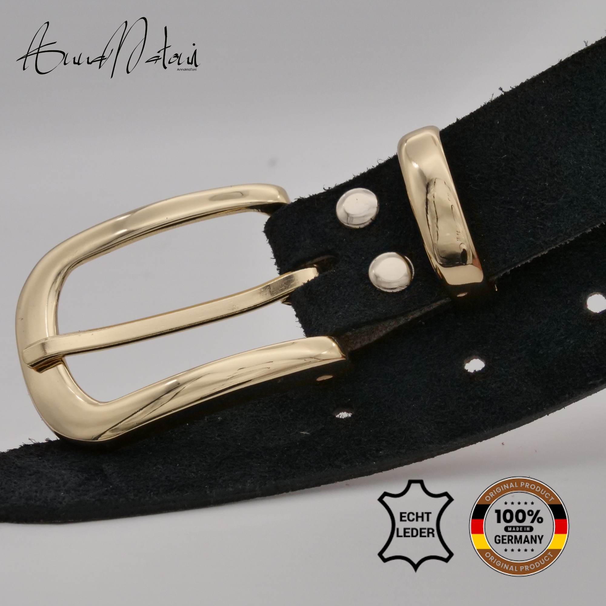 Thumbnail - AnnaMatoni Ledergürtel "AnnaMatoni Damen Ledergürtel in hochwertigem Velour Leder 3cm"