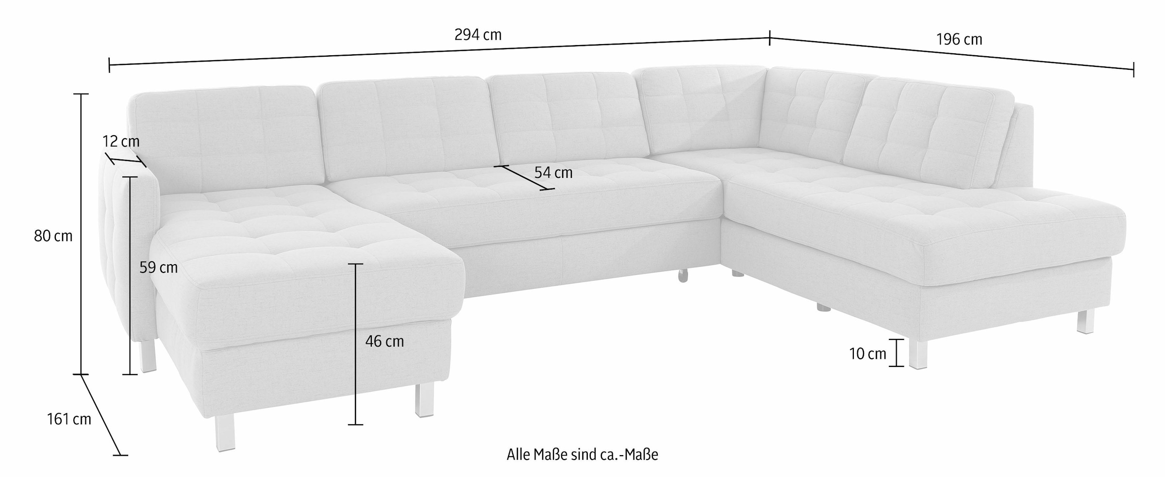 sit&more Wohnlandschaft »Picasso U-Form«, wahlweise mit Bettfunktion und Bettkasten