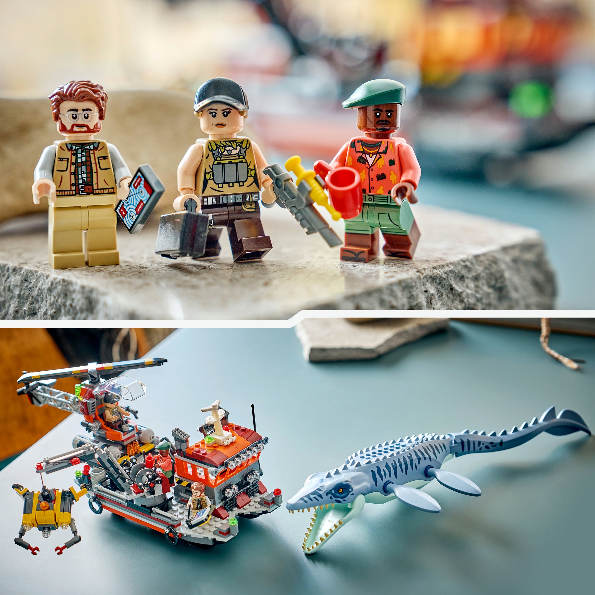 LEGO® Konstruktionsspielsteine »Mosasaurier-Angriff auf das Boot (77983), LEGO Jurassic World« Made in Europe