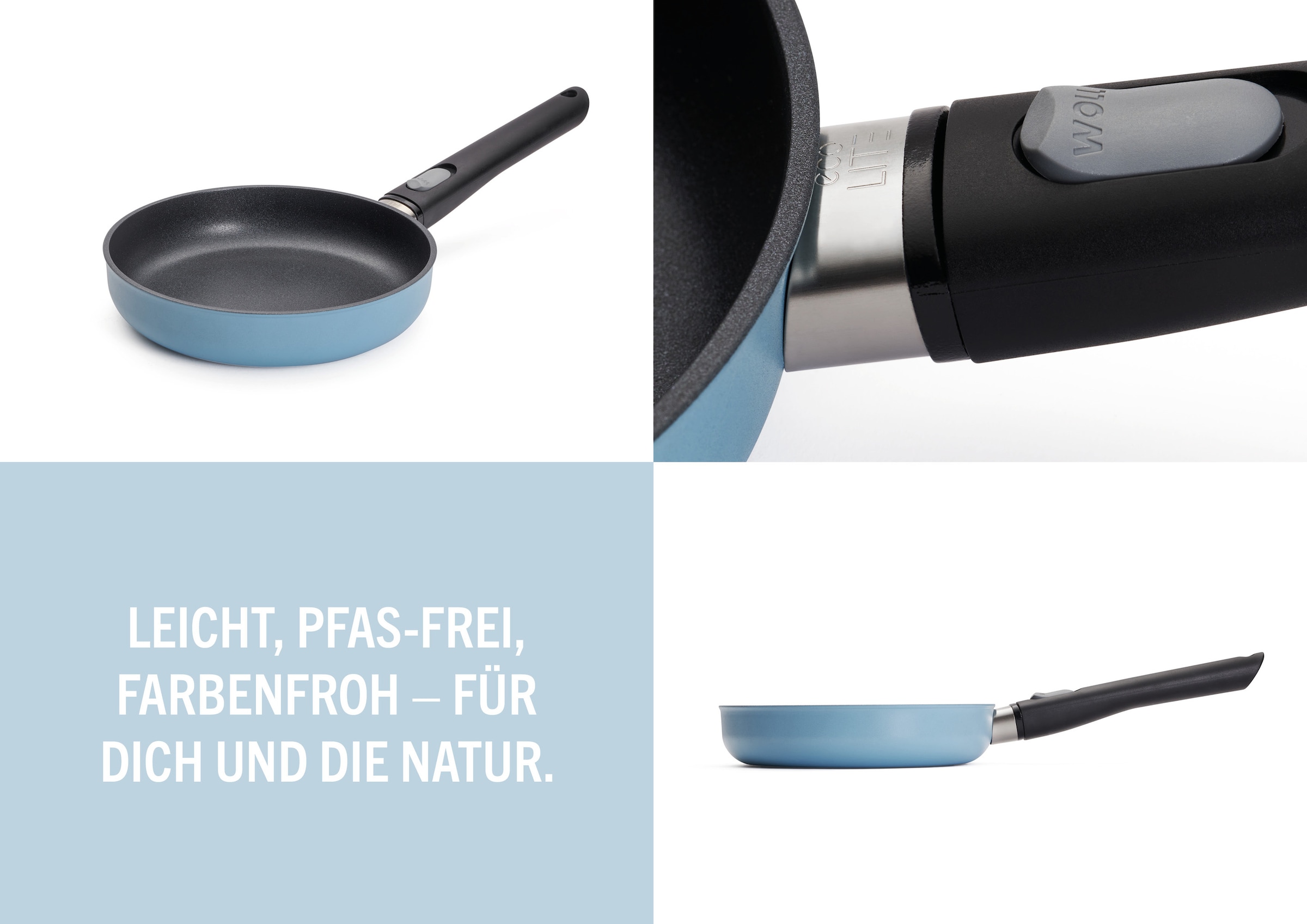 WOLL Bratpfanne »MADE IN GERMANY - Ecolour Ø 20 cm« Aluminiumguss 1 tlg. abnehmbarer Stiel