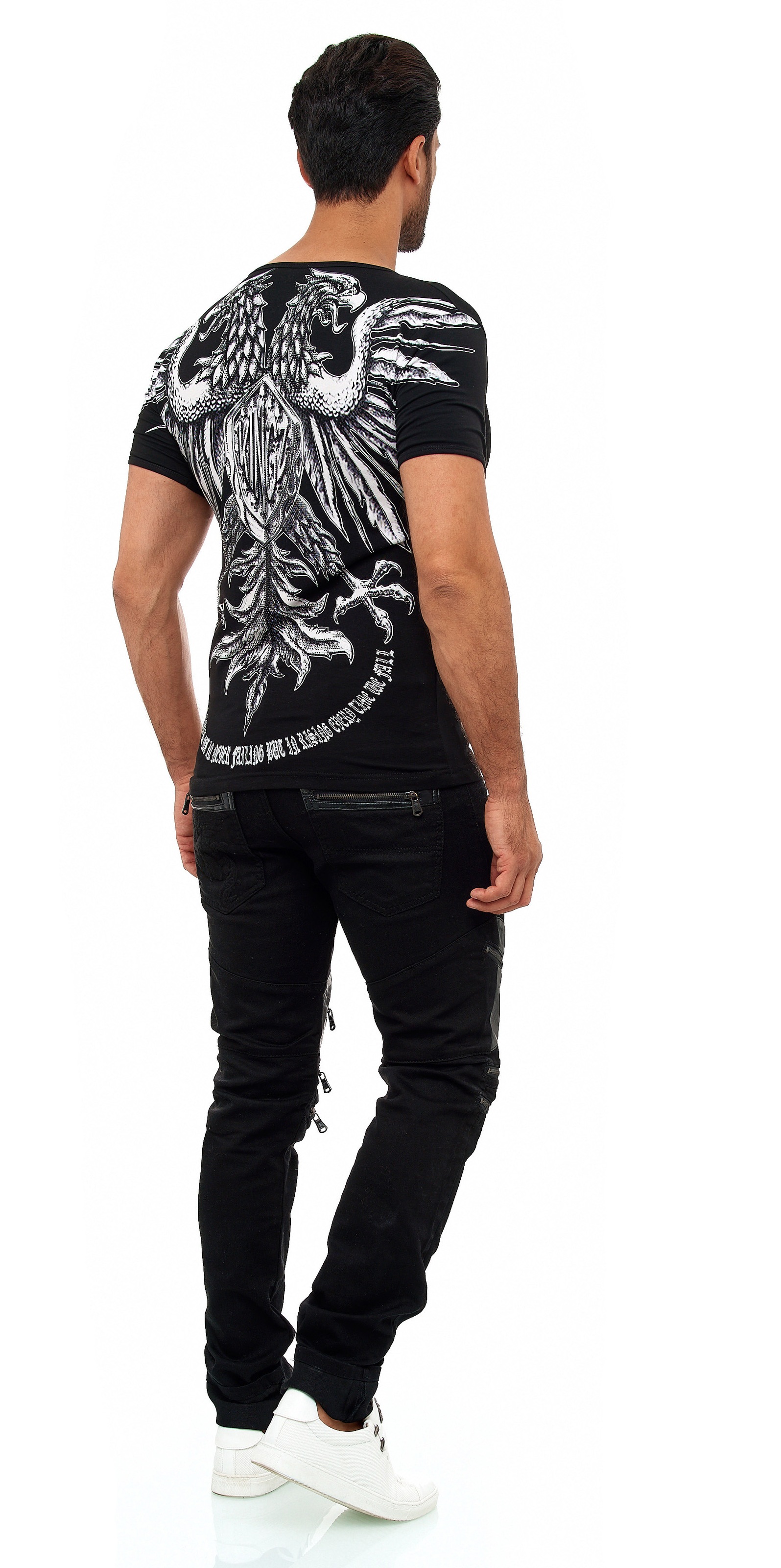 KINGZ T-Shirt, mit ausgefallenem Adler-Print