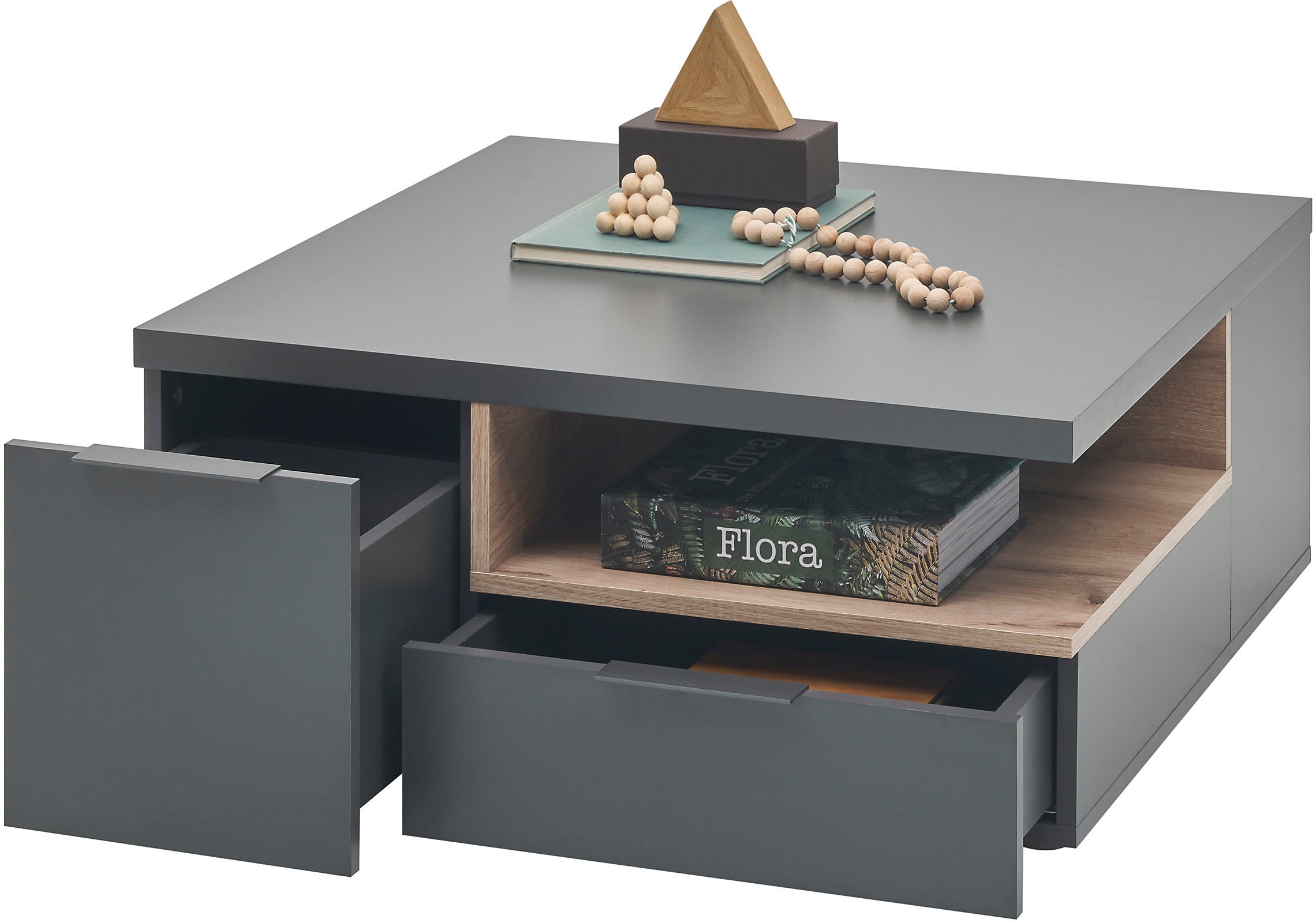 HBZ Couchtisch »Enna, TOPSELLER!«, (), 80x80 cm, Wohnzimmertisch mit Schubkästen, melaminbeschichtet