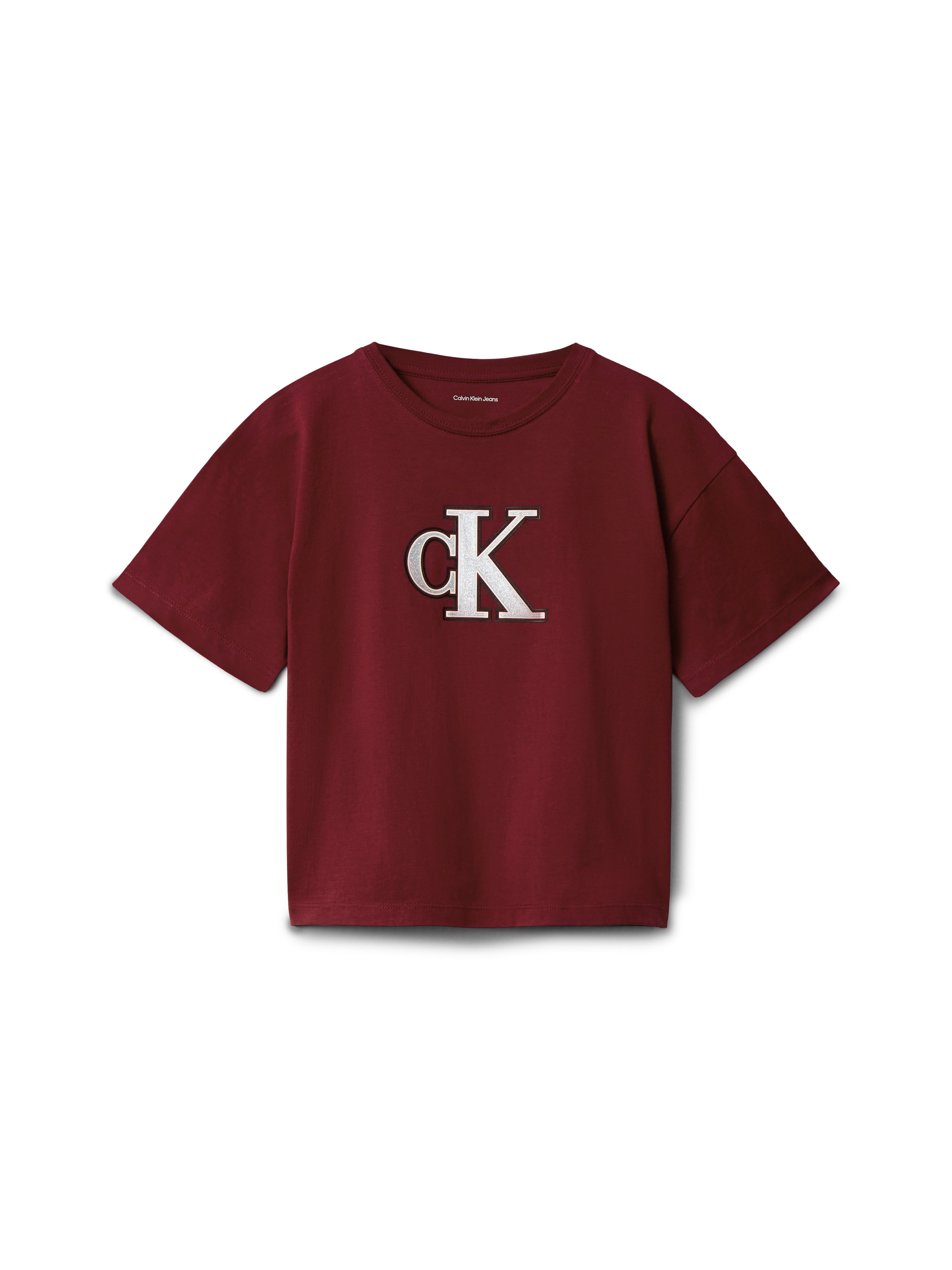 Calvin Klein Jeans T-Shirt »FESTIVE GRAPHIC SS T-SHIRT«, für Kinder bis 16 Jahre, Glitzer-Druck
