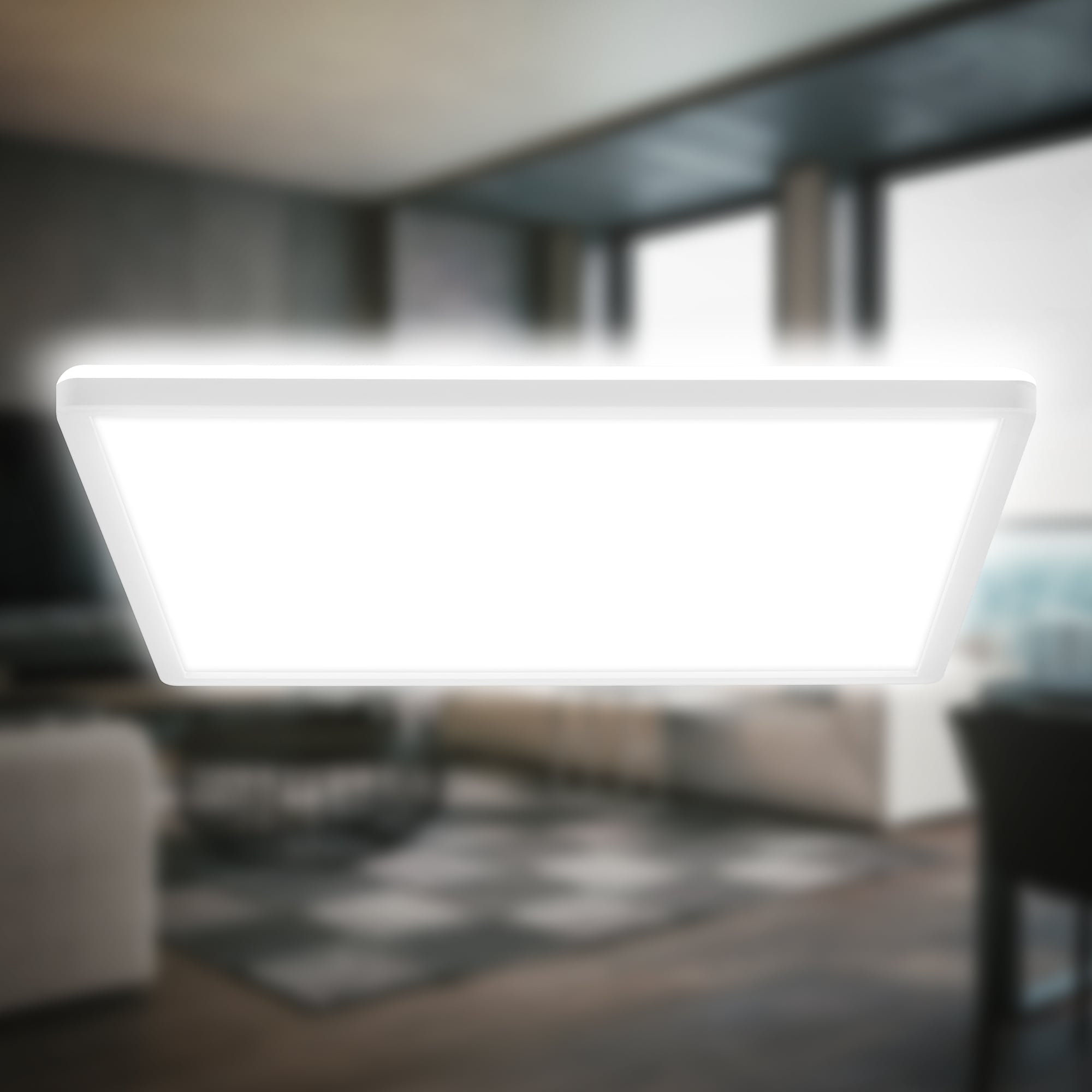 B.K.Licht LED Deckenleuchte »BKL1601 Ultraflache Deckenlampe, LED Panel mit Backlight« LED-Modul 1 Stk. Neutralweiß 4.000K, 3.000 Lm, 22W, indirekte Hintergrundbeleuchtung, 42x42cm, Weiß