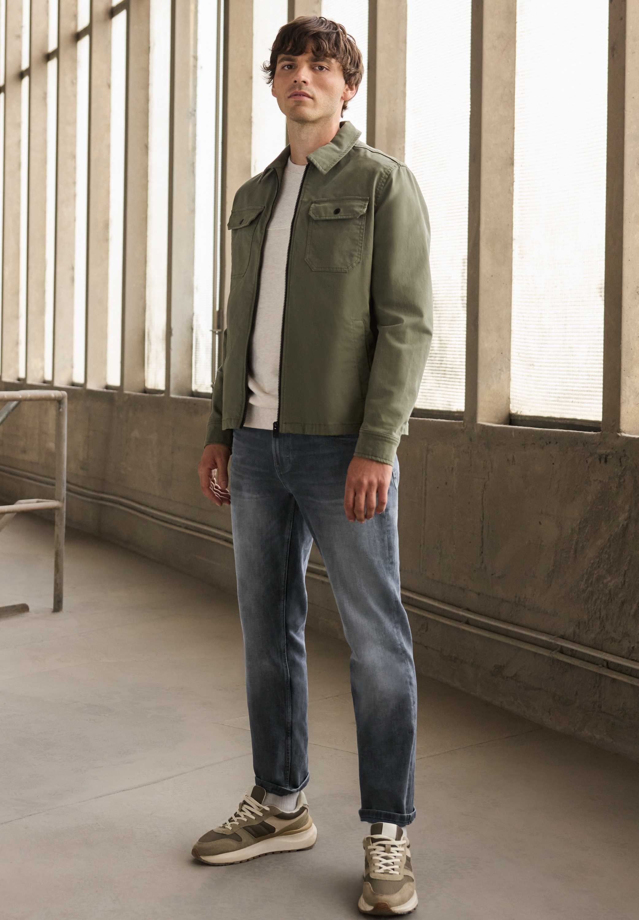 Regular-fit-Jeans STREET ONE MEN, Herren, Gr. 38, Länge 32, mid grau overdye blau, Jeans, 81% Baumwolle, 18% Polyester, 1% Elasthan, unifarben, lang, Jeans, 5-Pocket-Style 2