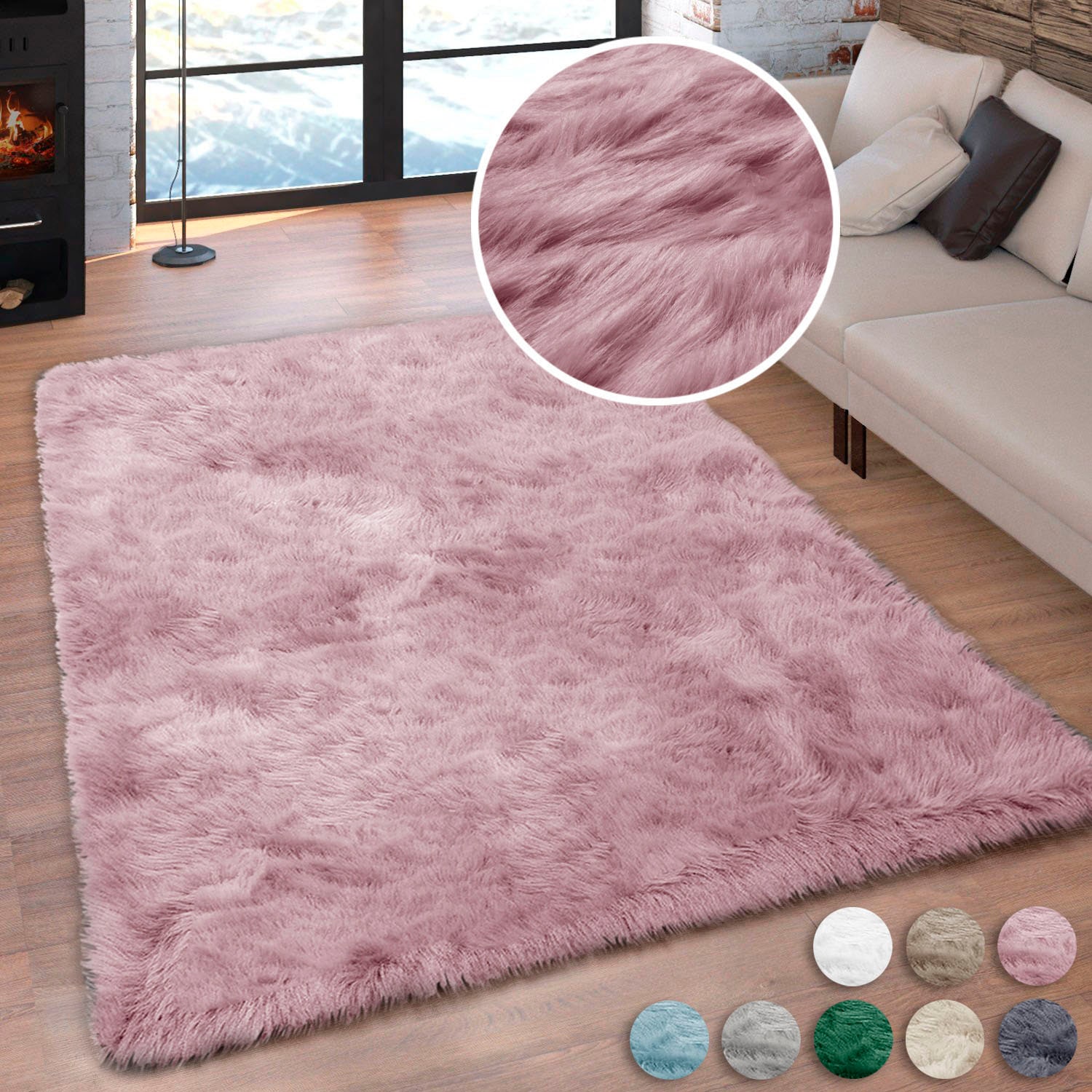 Home affaire Fellteppich »Valeria«, rechteckig, 60 mm Höhe, Kunstfell, besonders weich und flauschig, fußbodenheizungsgeeignet, pflegeleicht, ideale Teppiche für Wohnzimmer, Schlafzimmer und Esszimmer
