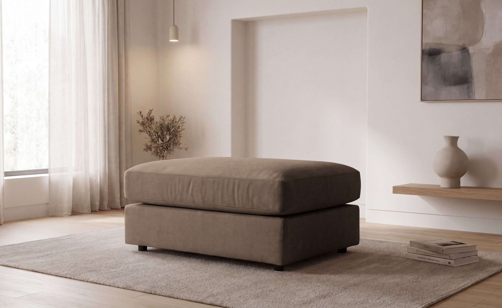 OTTO home Polsterhocker »Nivette, weiches Chenille« 95x65 cm, eine tolle Ergänzung zum Sofa