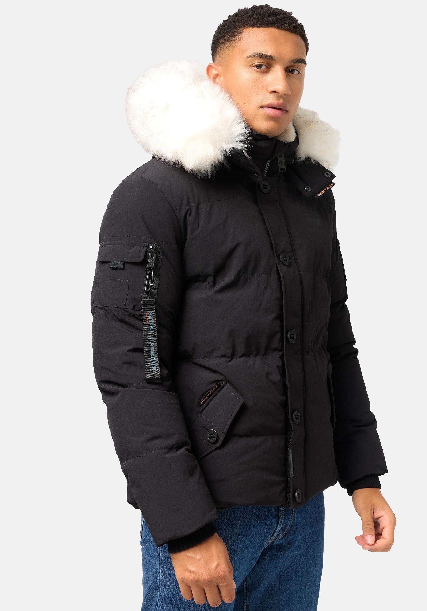 Stone Harbour Winterjacke "Halvaar", mit Kapuze, stylischer Winterparka mit abnehmbarer Kapuze