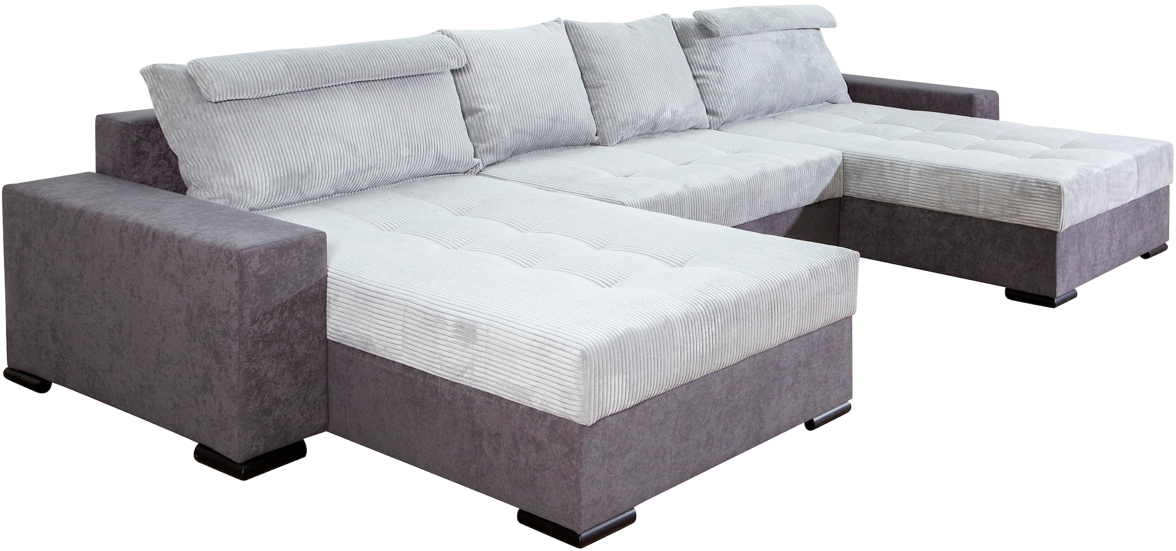 COLLECTION AB Wohnlandschaft »XXXL-Josy Relax U-Form Breite 352 cm, mit 2 gleich großen Recamieren«, inkl. Bettfunktion, Bettkasten, mit 4 Rückenkissen in zwei Größen