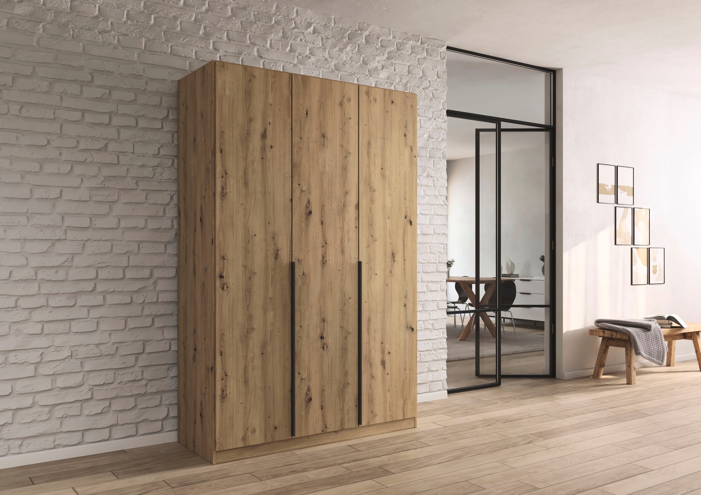Thumbnail - rauch Drehtürenschrank "Kleiderschrank Schrank Garderobe AGORDO TOPSELLER Schlafzimmer", (in zwei Griff-Farben mit Dekor...