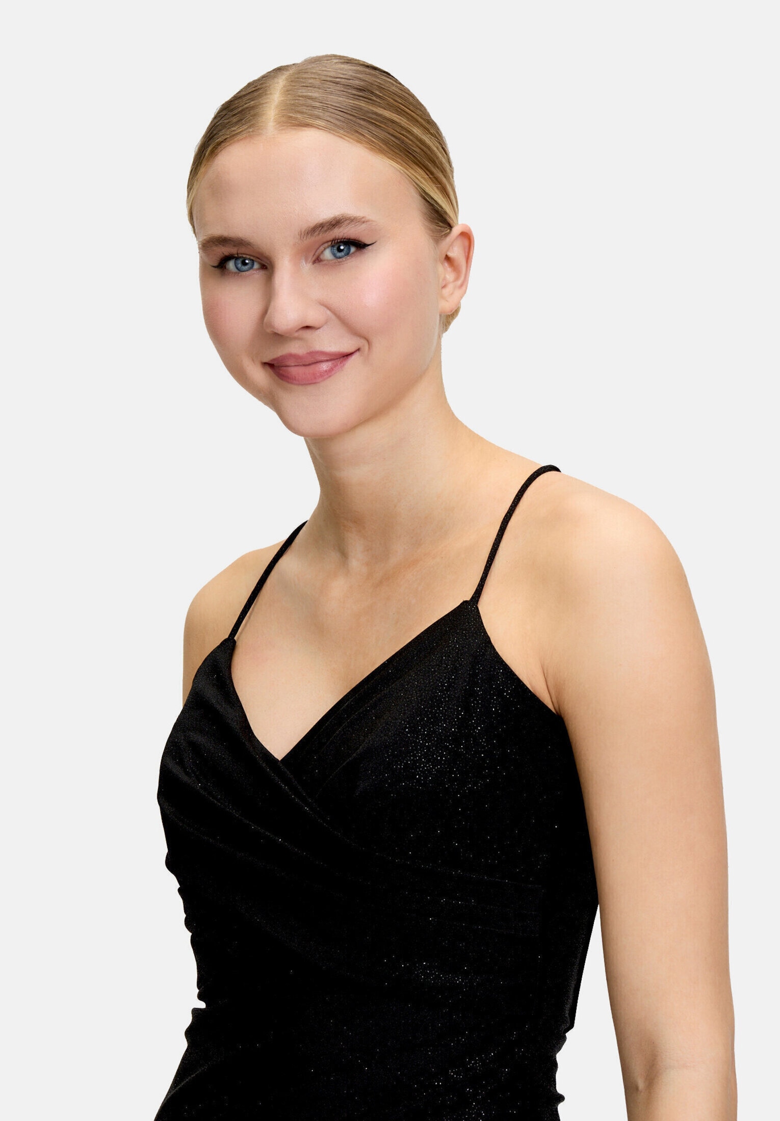 Vera Mont Abendkleid »Damen im Glitzer-Look« Ohne Tasche Wickel-Design