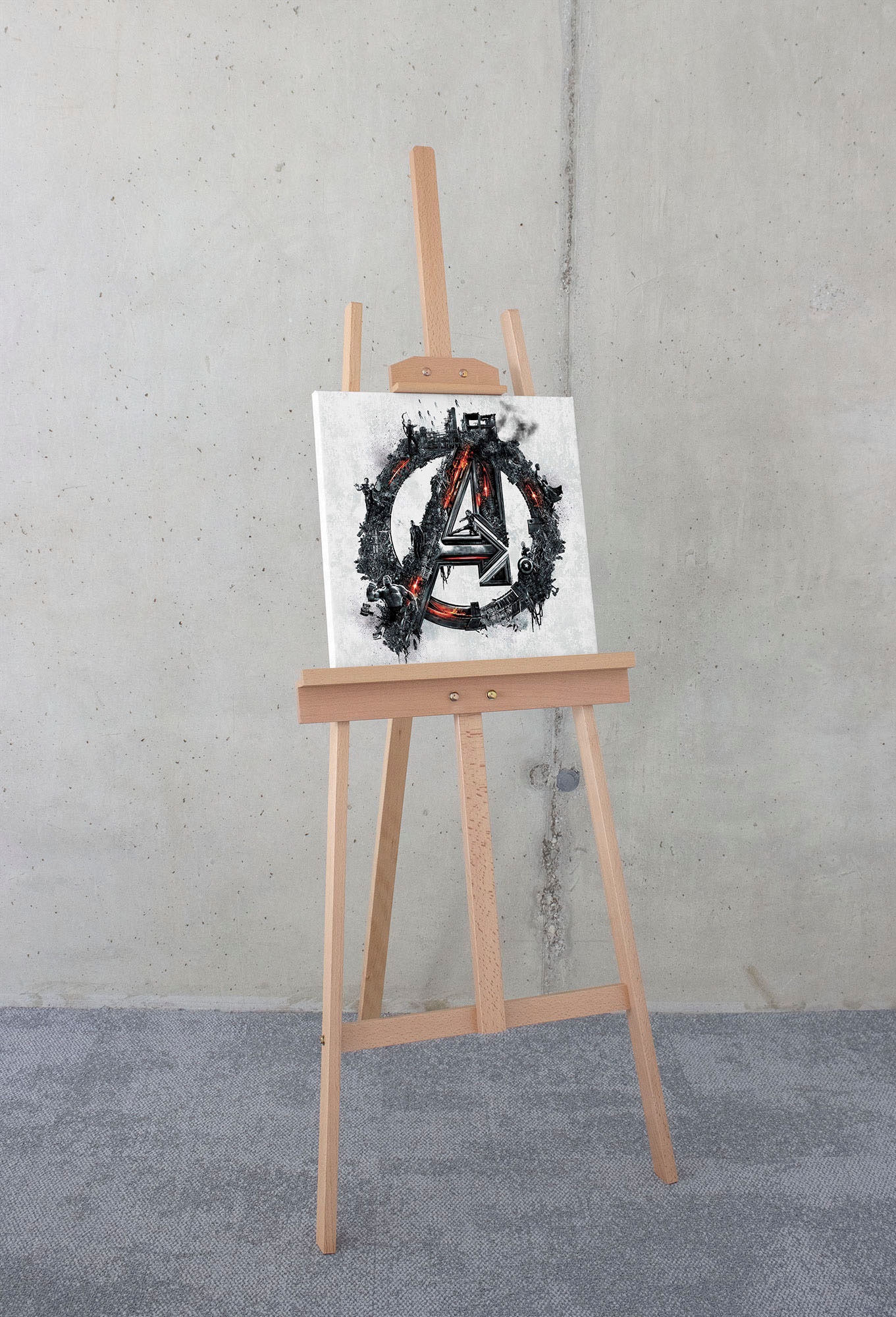 Komar Leinwandbild "Avengers Big A Logo - Größe 40 x 40 cm" Disney 40 x 40 günstig online kaufen