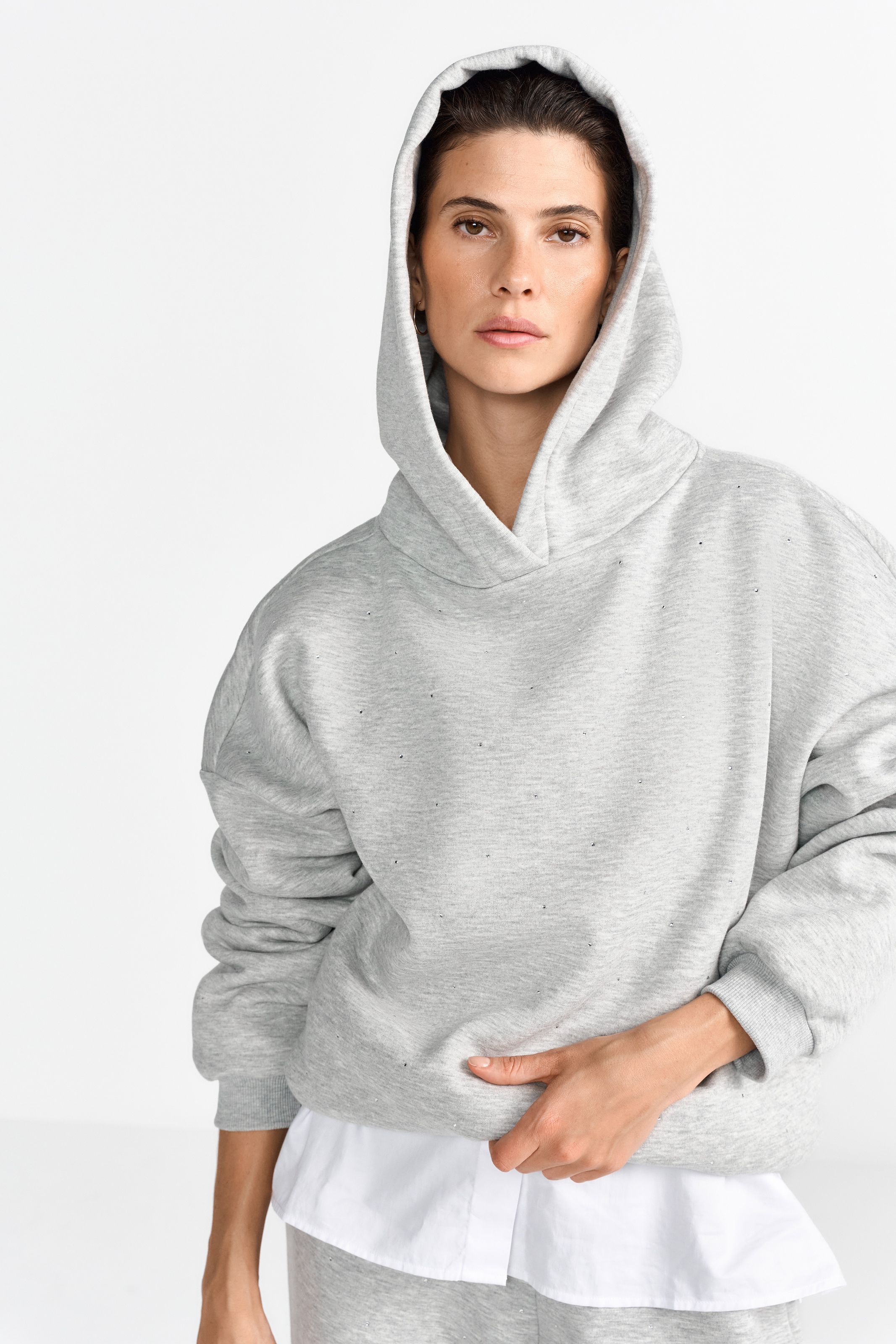 RICHROYAL Hoodie, mit Strasssteinen, oversized fit günstig online kaufen