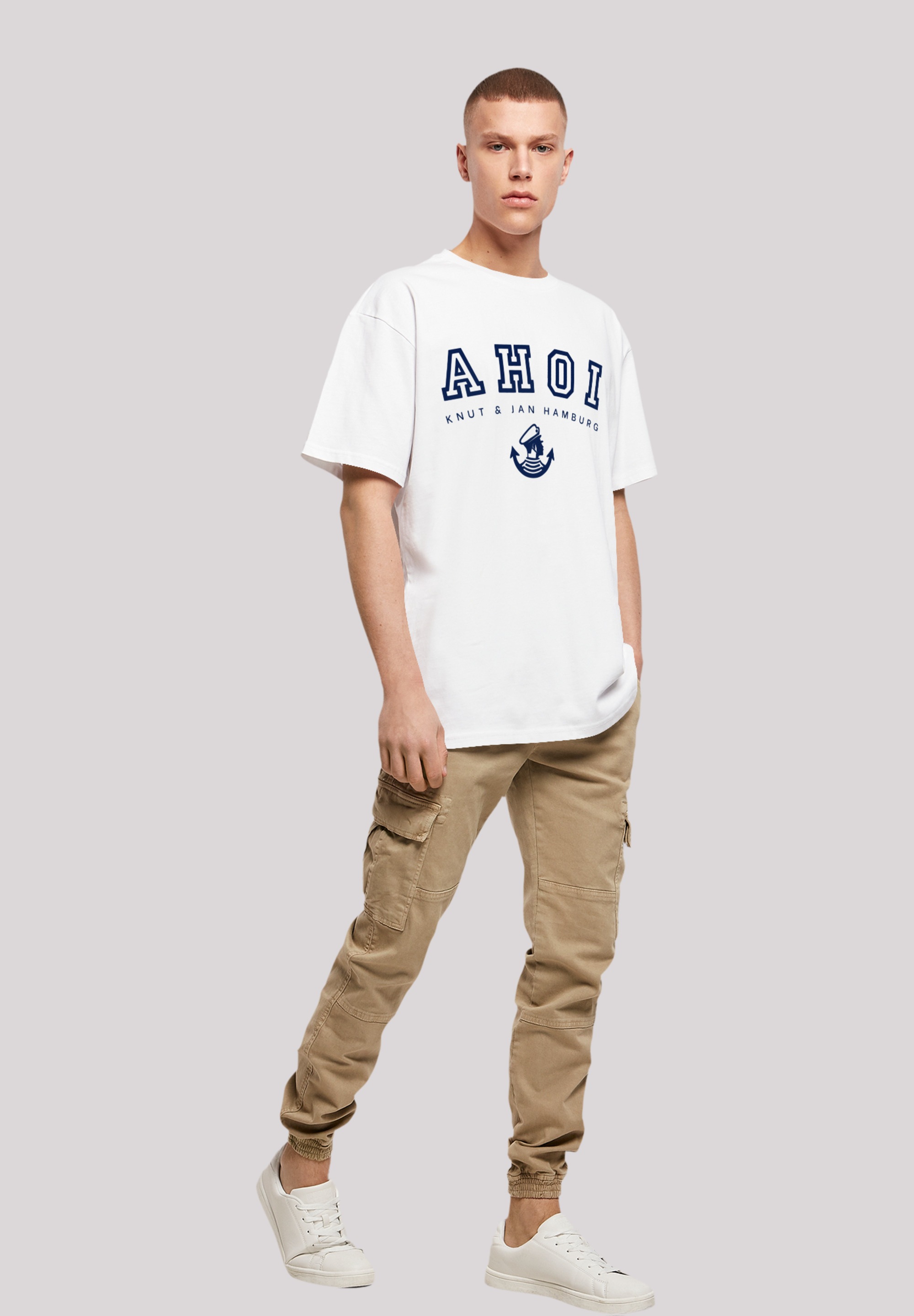 F4NT4STIC T-Shirt »Oversized T-Shirt Ahoi Knut & Jan Hamburg«, Print
