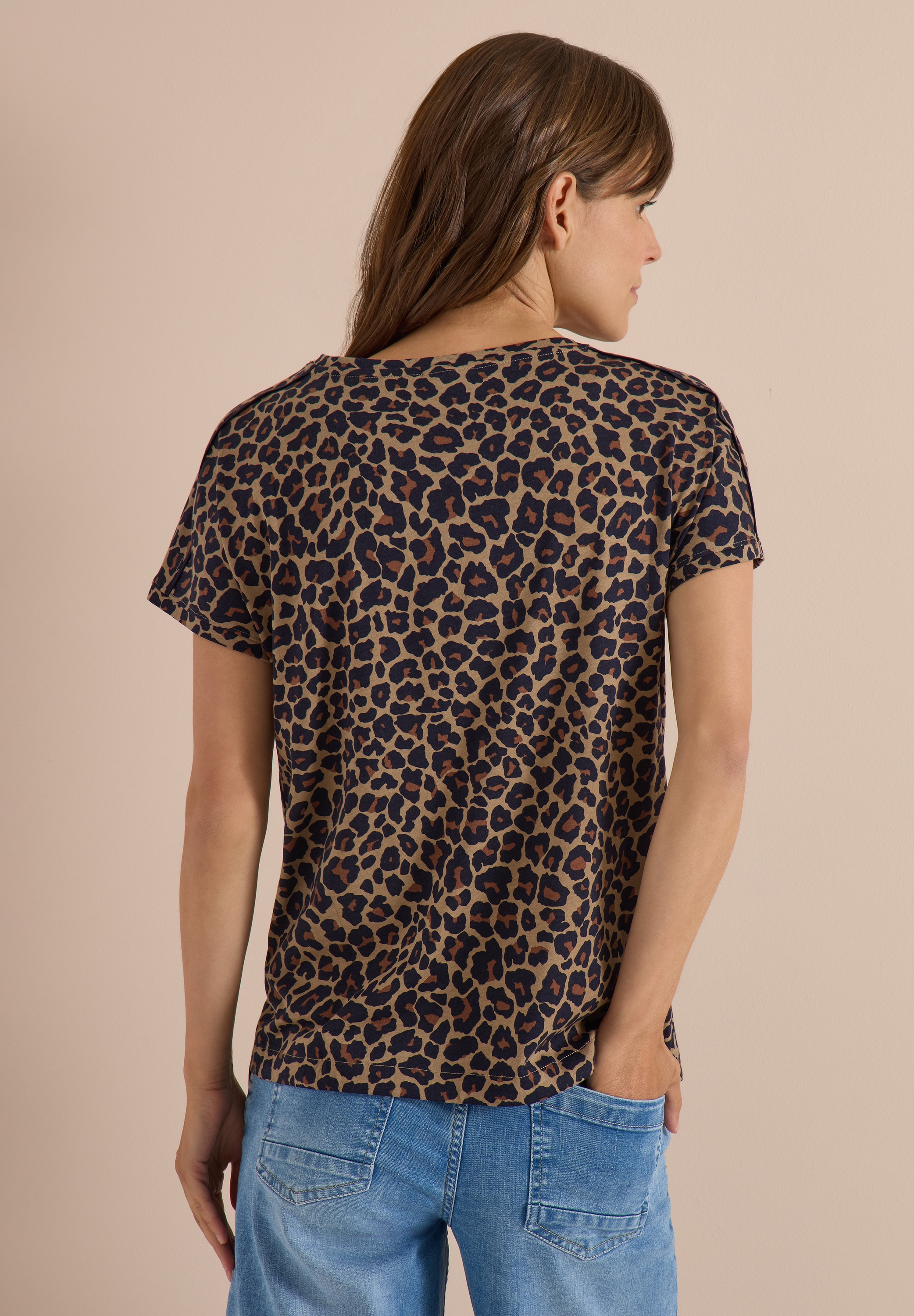 Cecil Print-Shirt mit Tunnelzugsaum